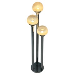 Italienische Stehlampe aus Chrom und Murano Glas Attr. Mazzega, 1970er Jahre