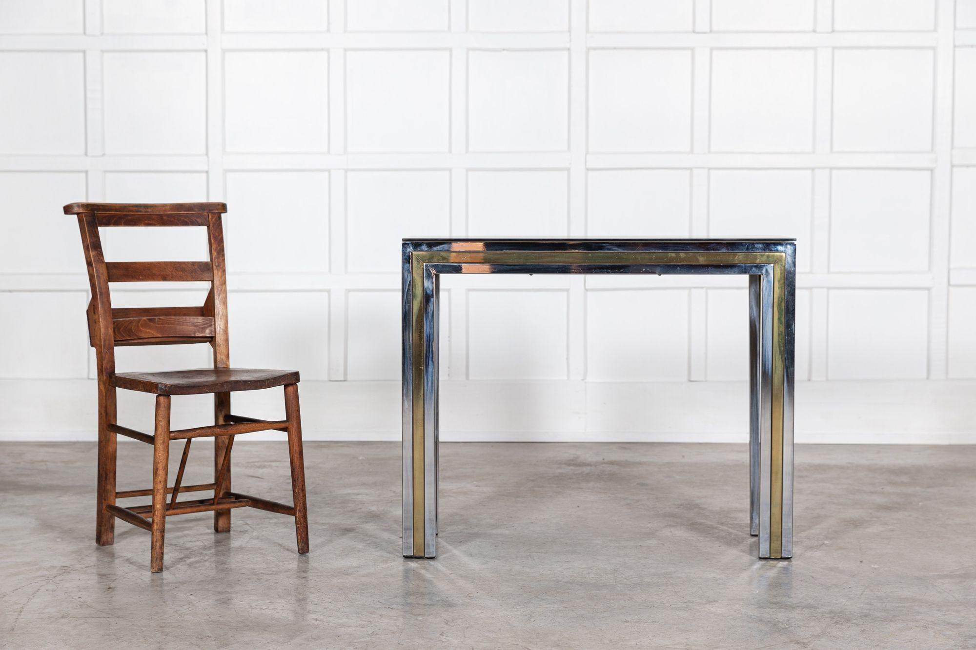Consola italiana de cristal cromado/latón en venta 7