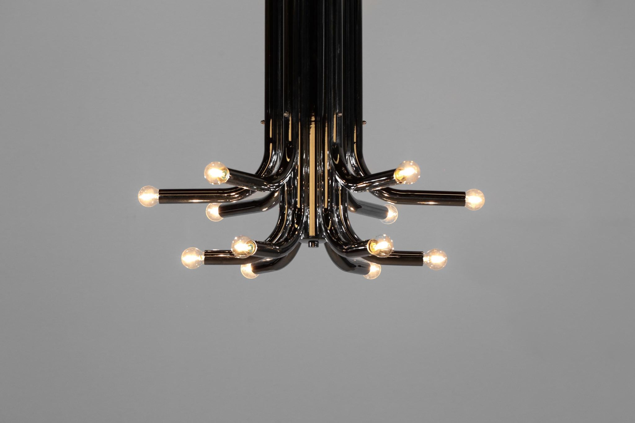 Italian Chrome Chandelier from the 1970s Vintage 7