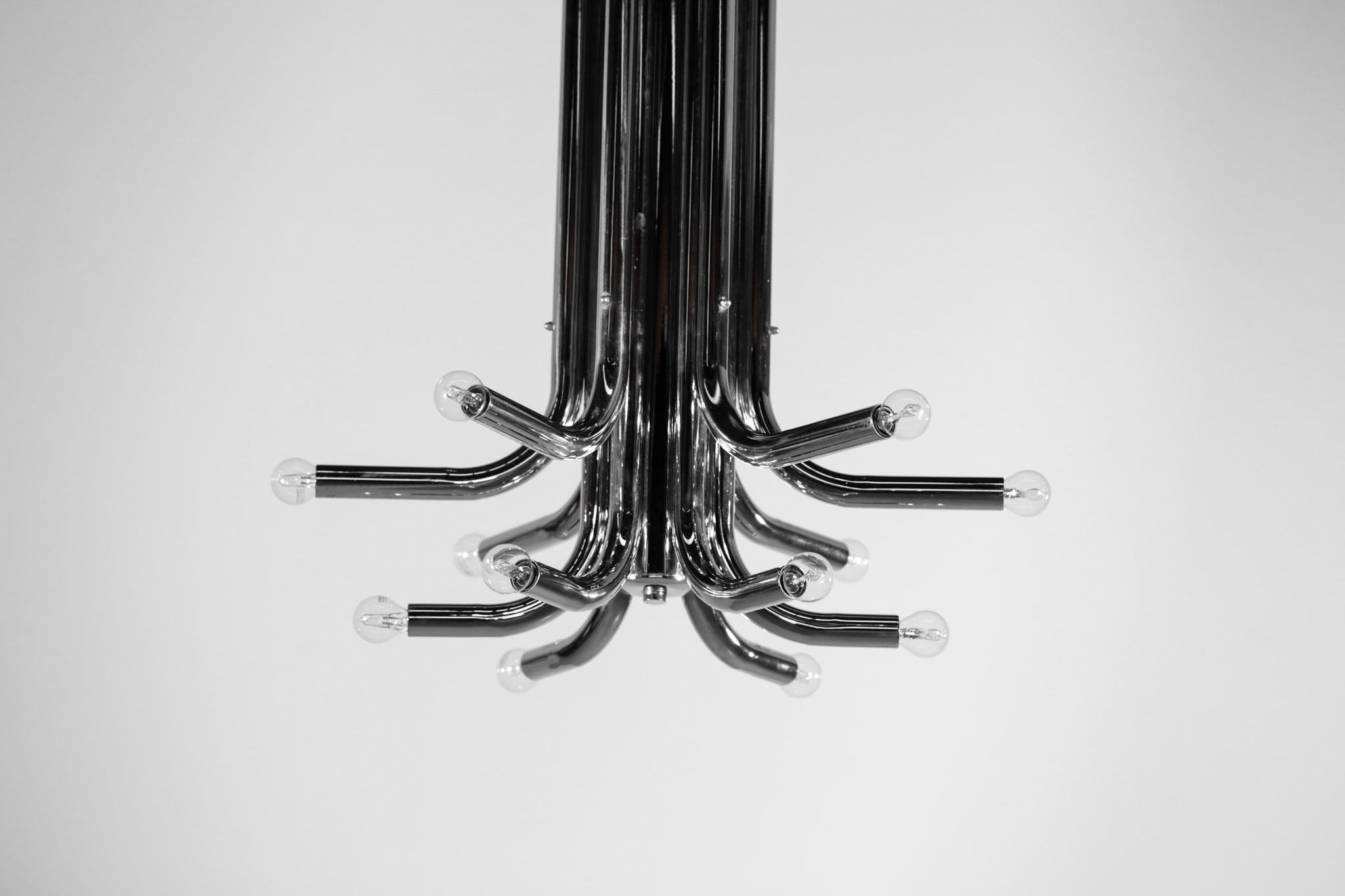 Rare Italian chandelier chrome tube from the 1970s.