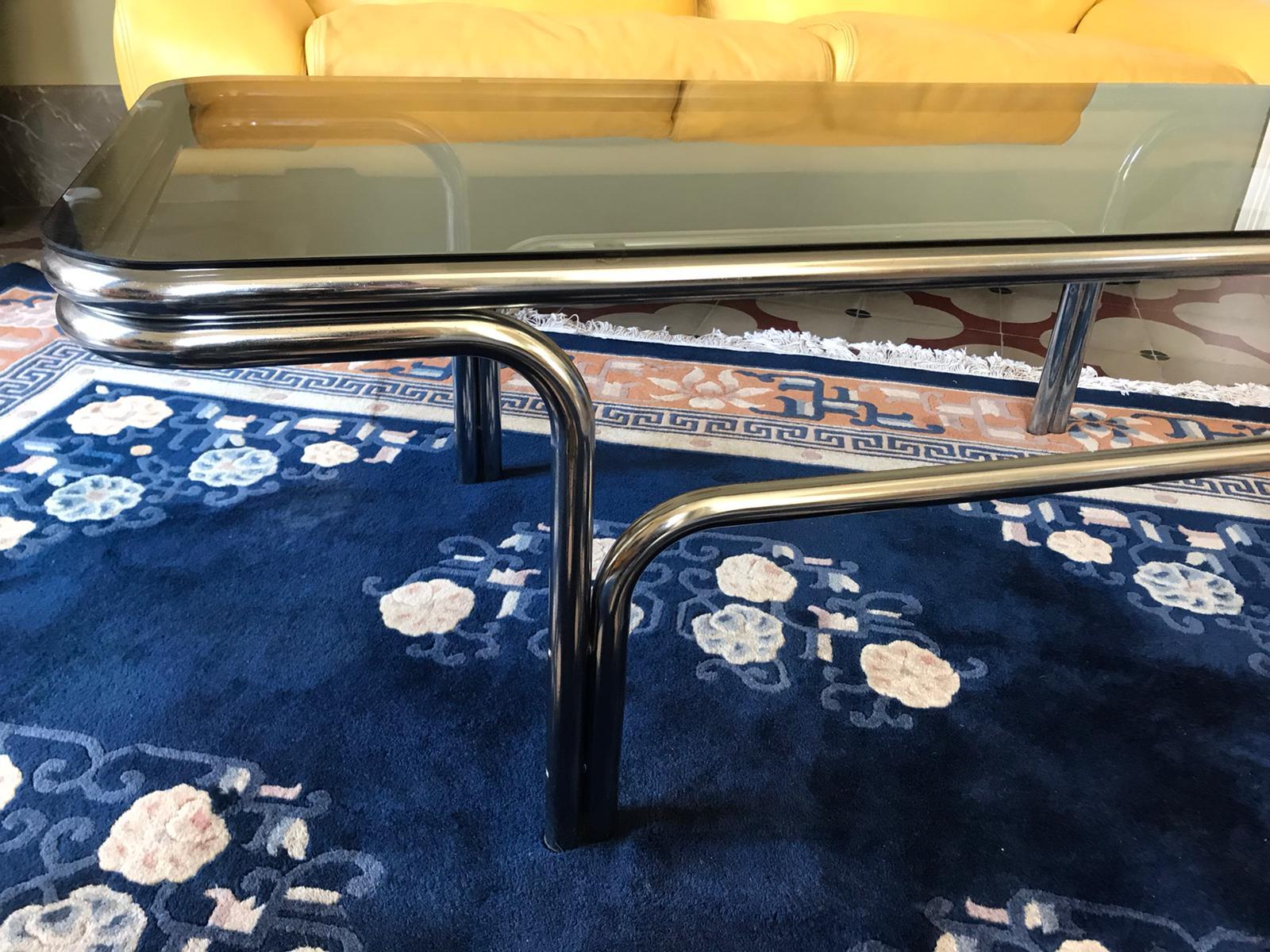 Italian Chrome Coffee Table, 1970 In Good Condition For Sale In London, GB