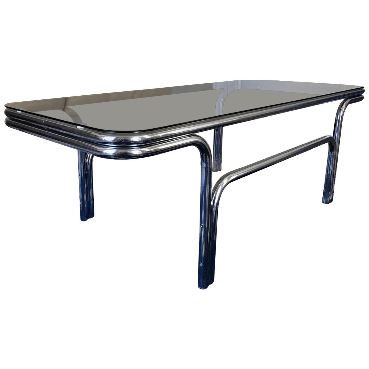 Italian Chrome Coffee Table, 1970 For Sale