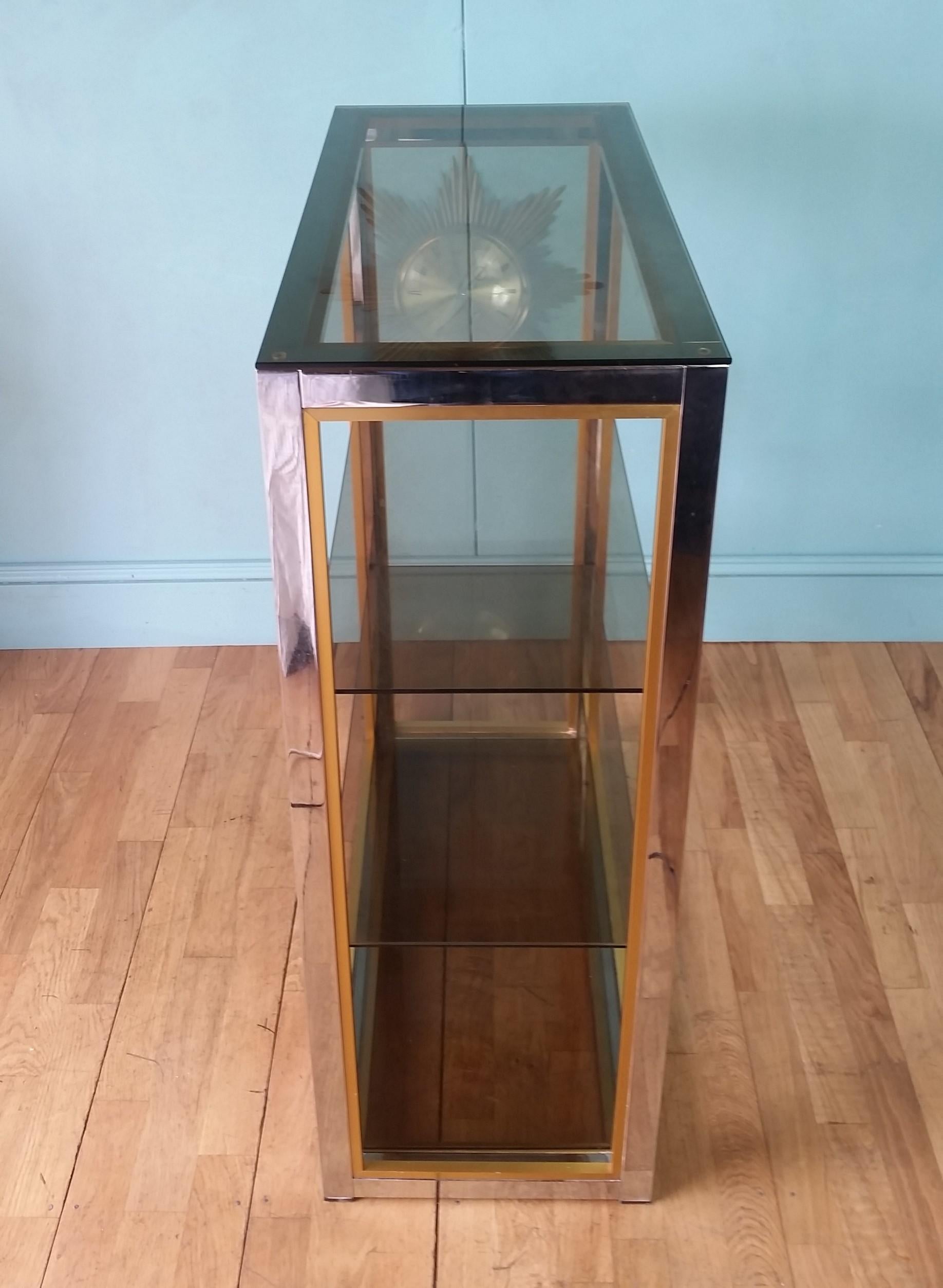 Italian Chrome Display Cabinet by Renato Zevi, 1970's In Good Condition In Lingfield, GB