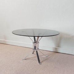 Italian Chrome & Glass Coffee Table, 1970s