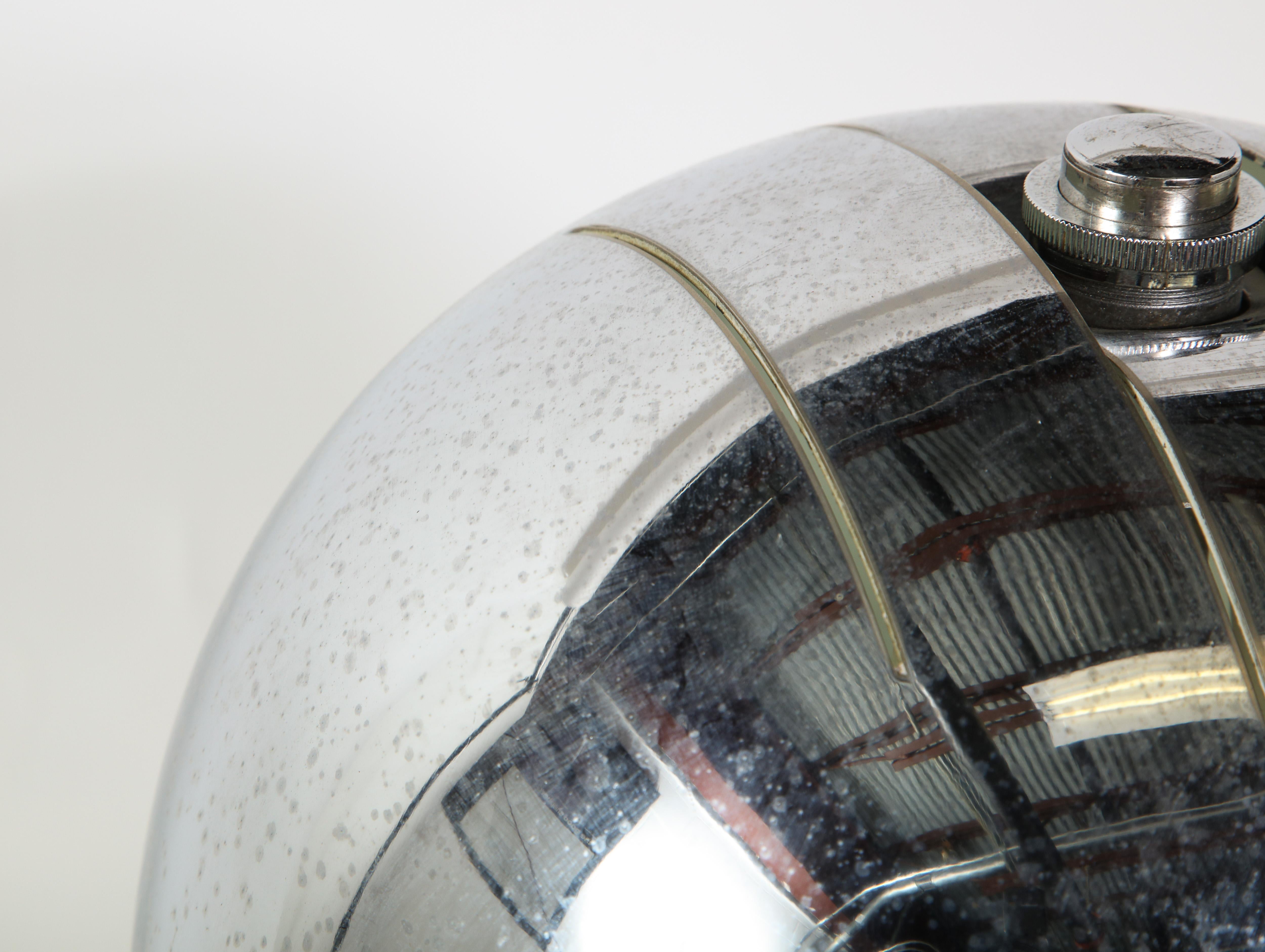 Mid-Century Modern Italian Chrome Globe Table Lamp, circa 1960