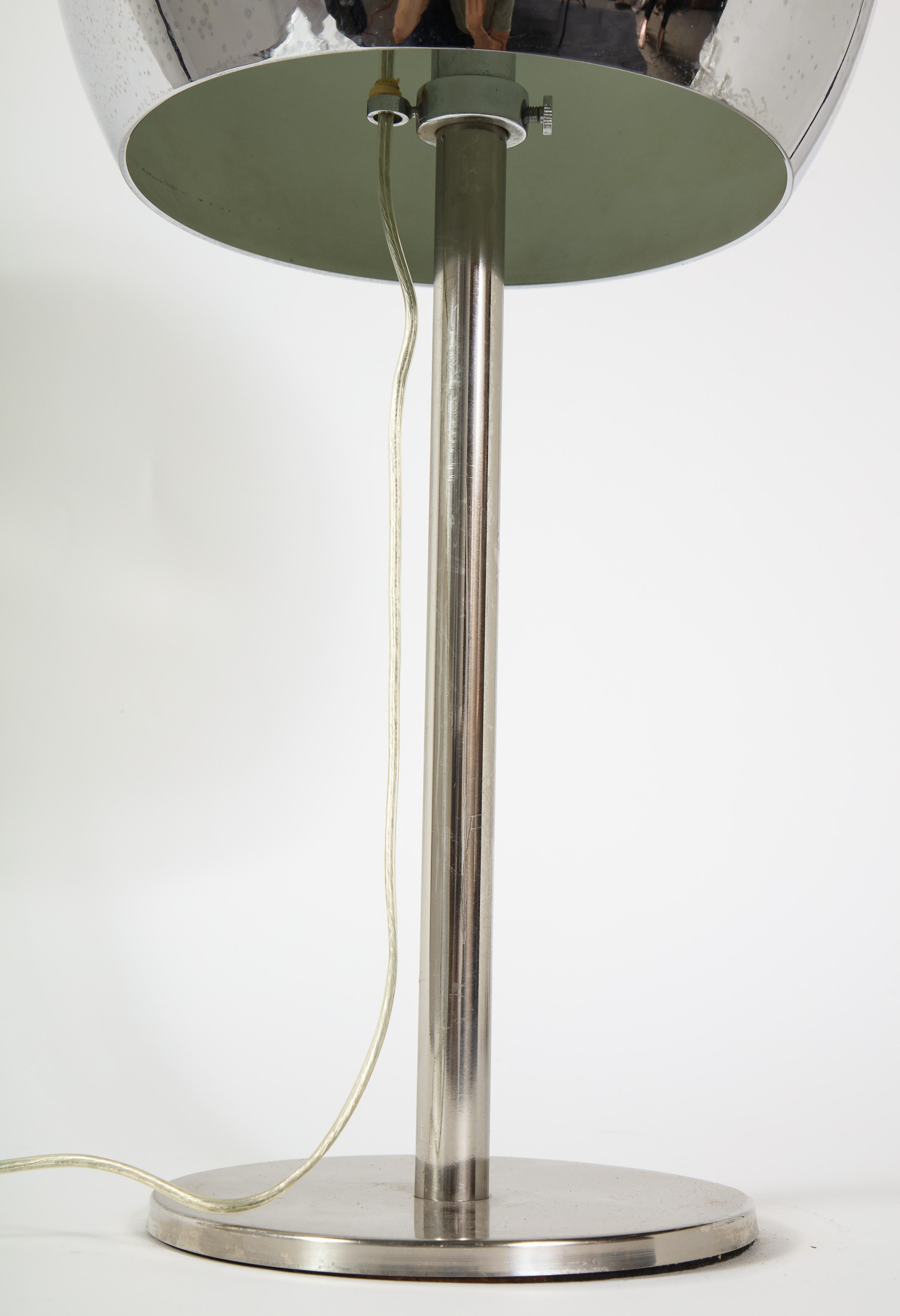 Italian Chrome Globe Table Lamp, circa 1960 In Good Condition In Chicago, IL