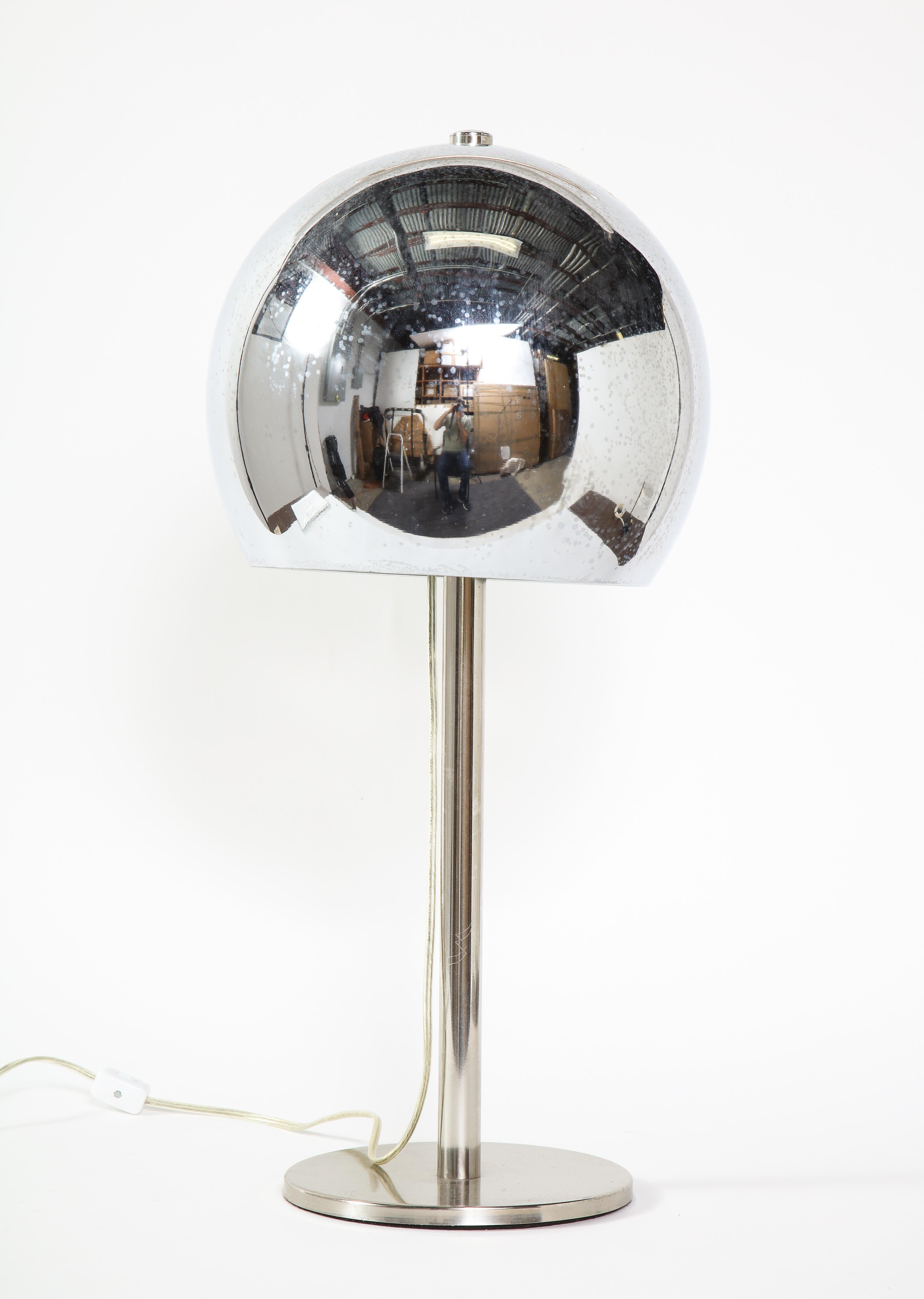 Italian Chrome Globe Table Lamp, circa 1960 3
