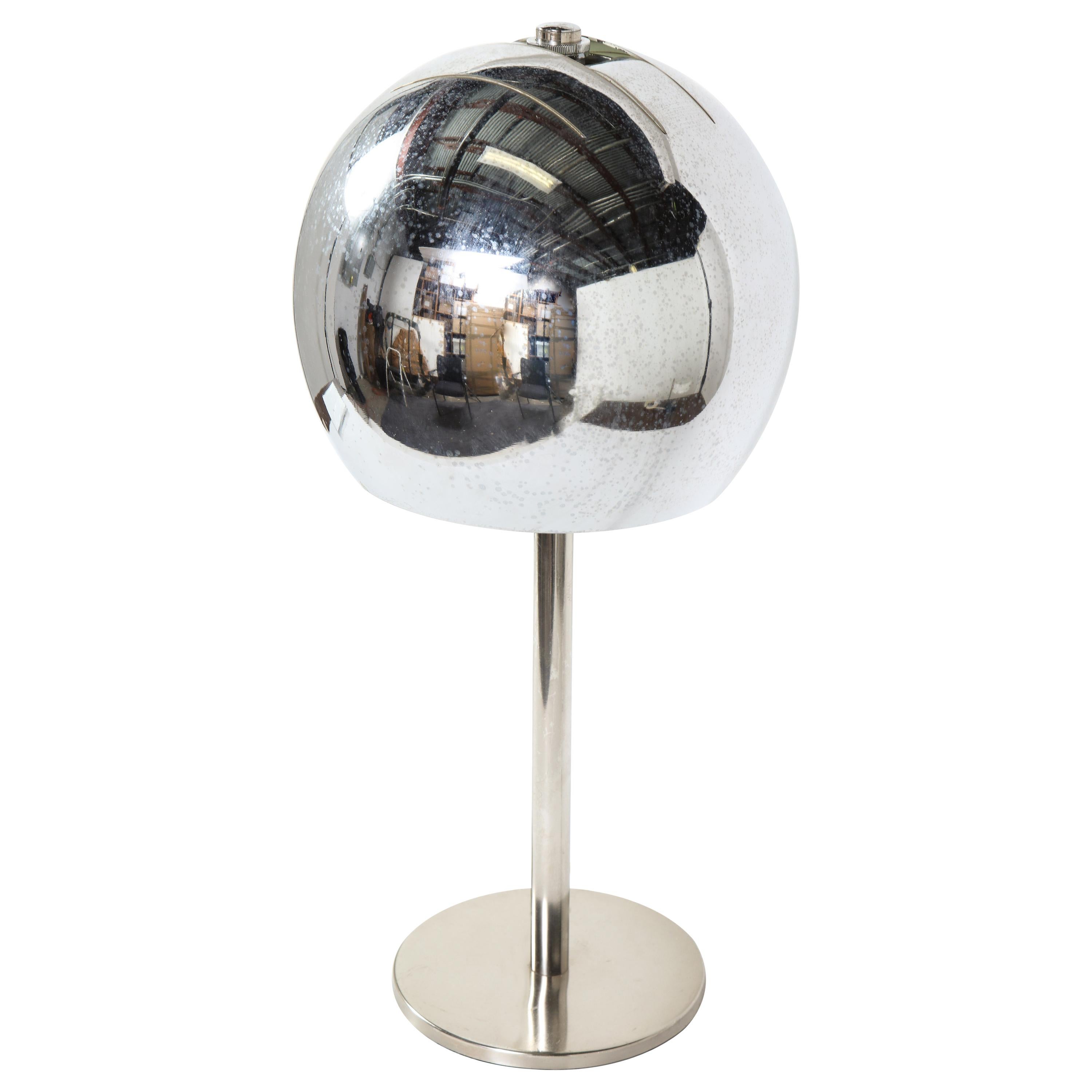 Italian Chrome Globe Table Lamp, circa 1960