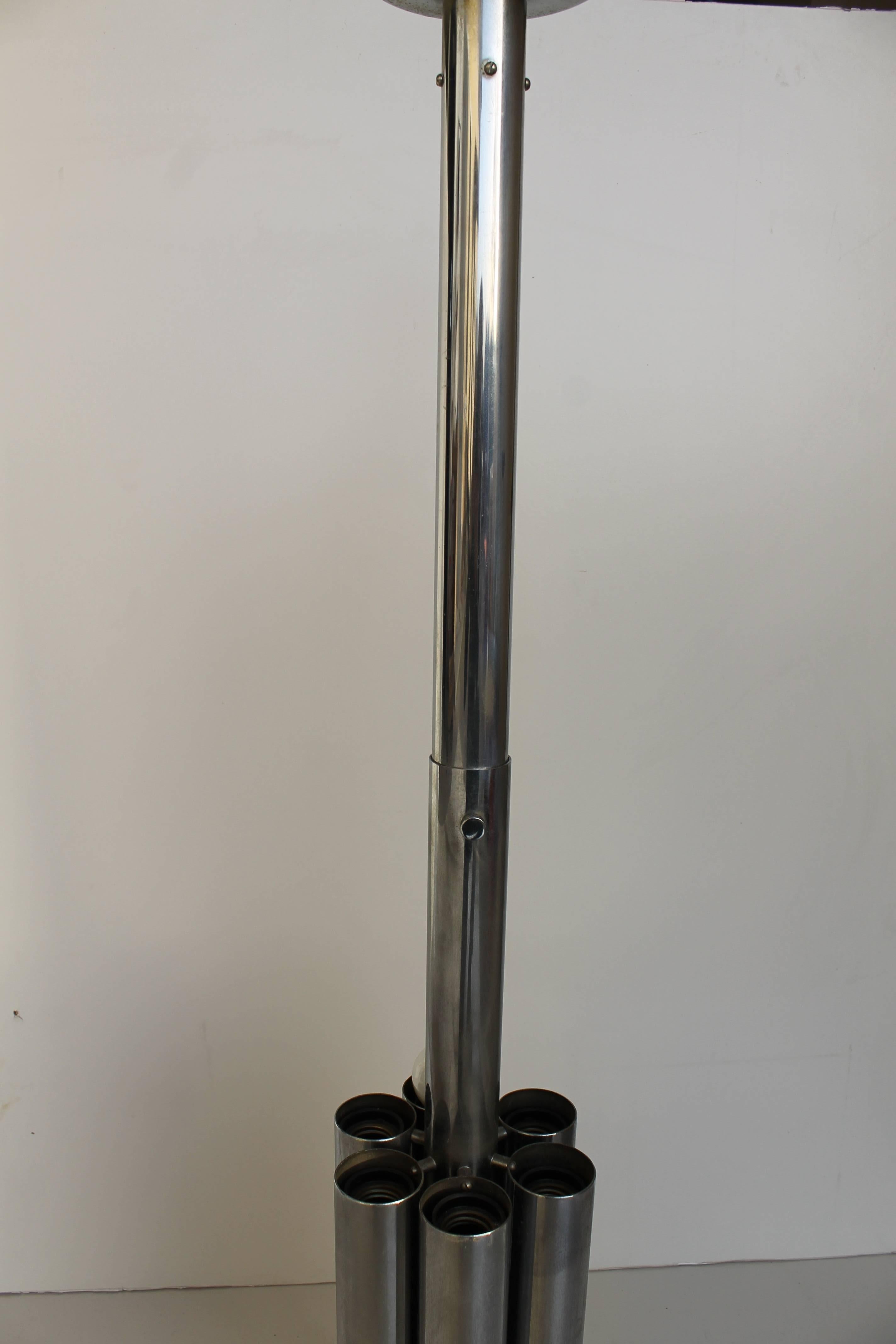 Lampe à suspension italienne mi-siècle en métal chromé de Stilux Milano, 1968 en vente 2