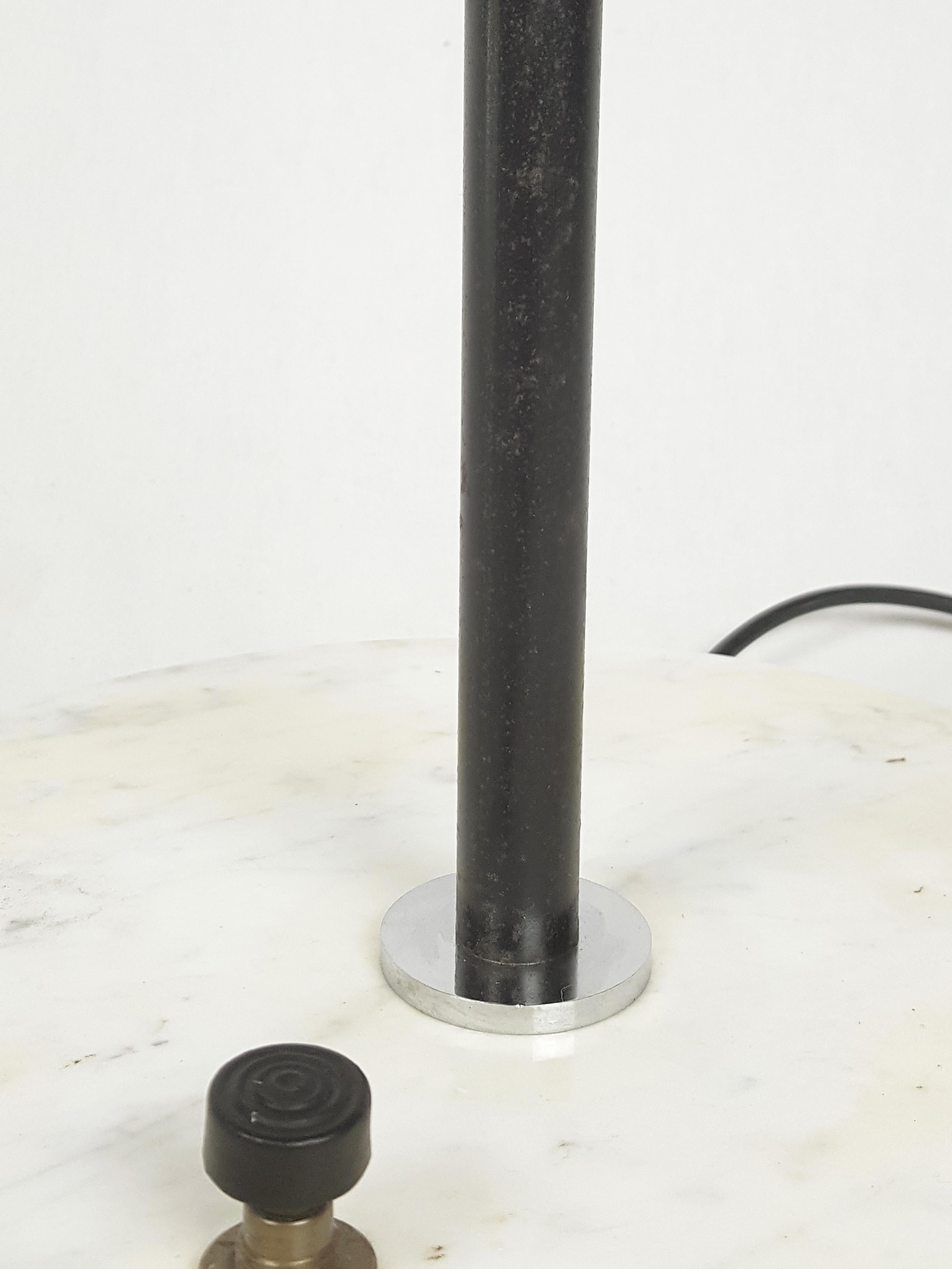 Italian Chrome Plated & Black Metal, Marble Mid-Century Floor Lamp  For Sale 5