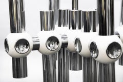 Italian Chrome-Plated Chandelier, 1960s