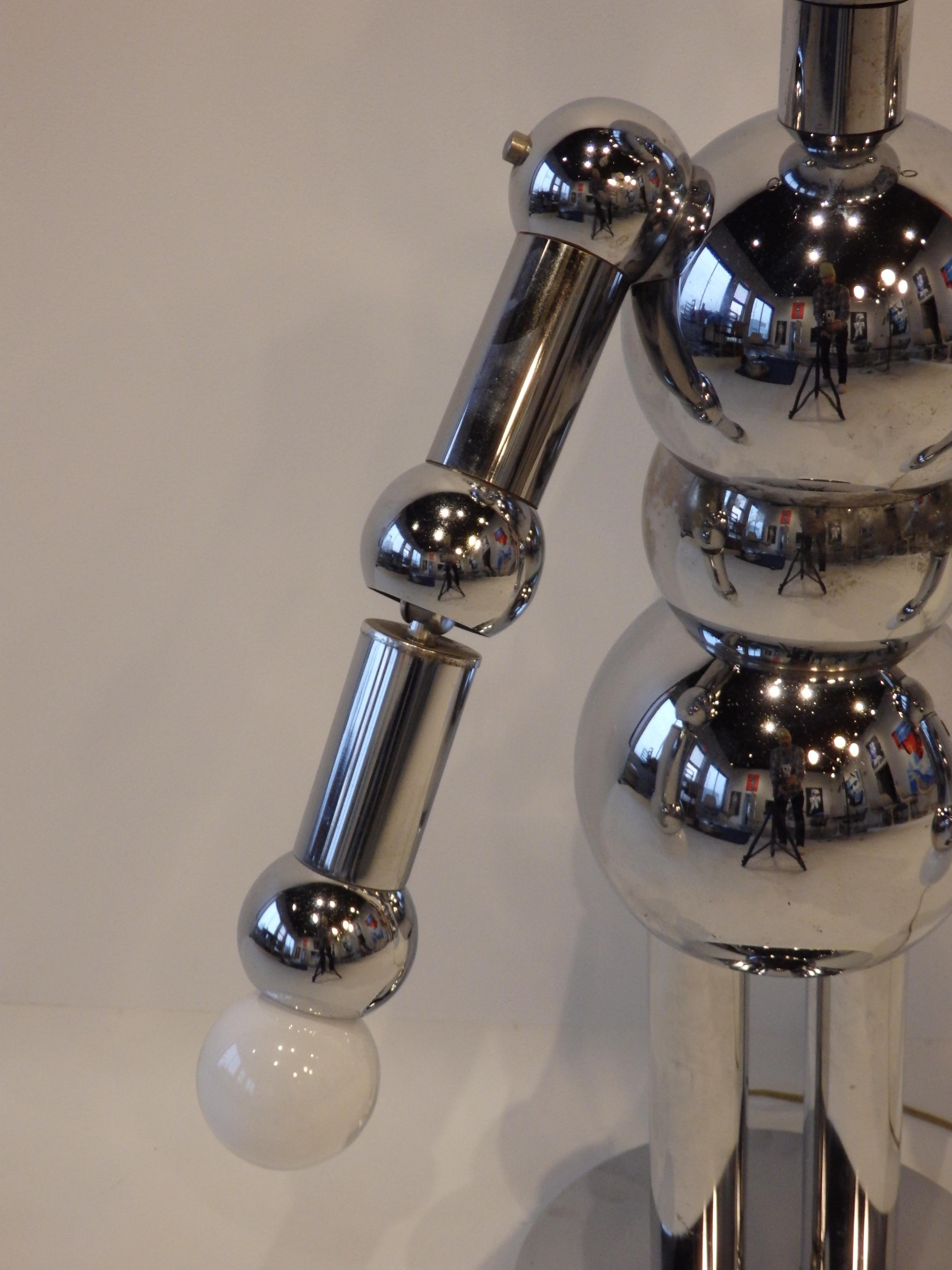 Italian Chrome Robot Lamp by Torino 4