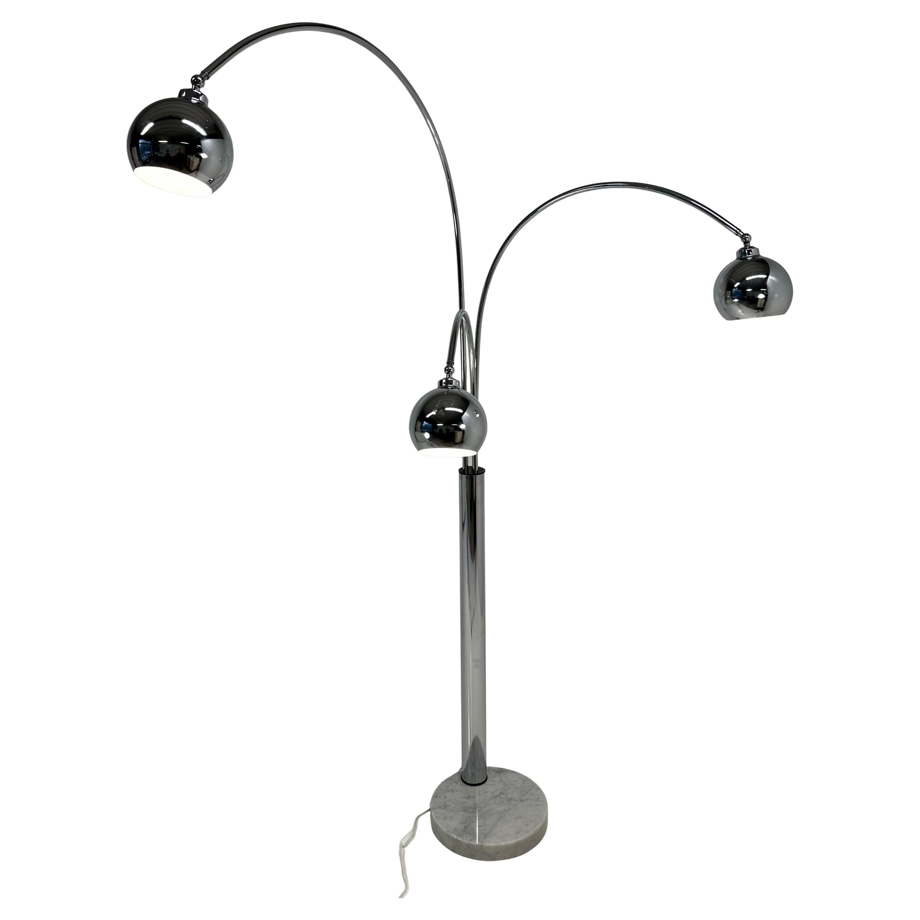 Italian Chromed Floor Lamp, Attr. to Reggiani , 1970s