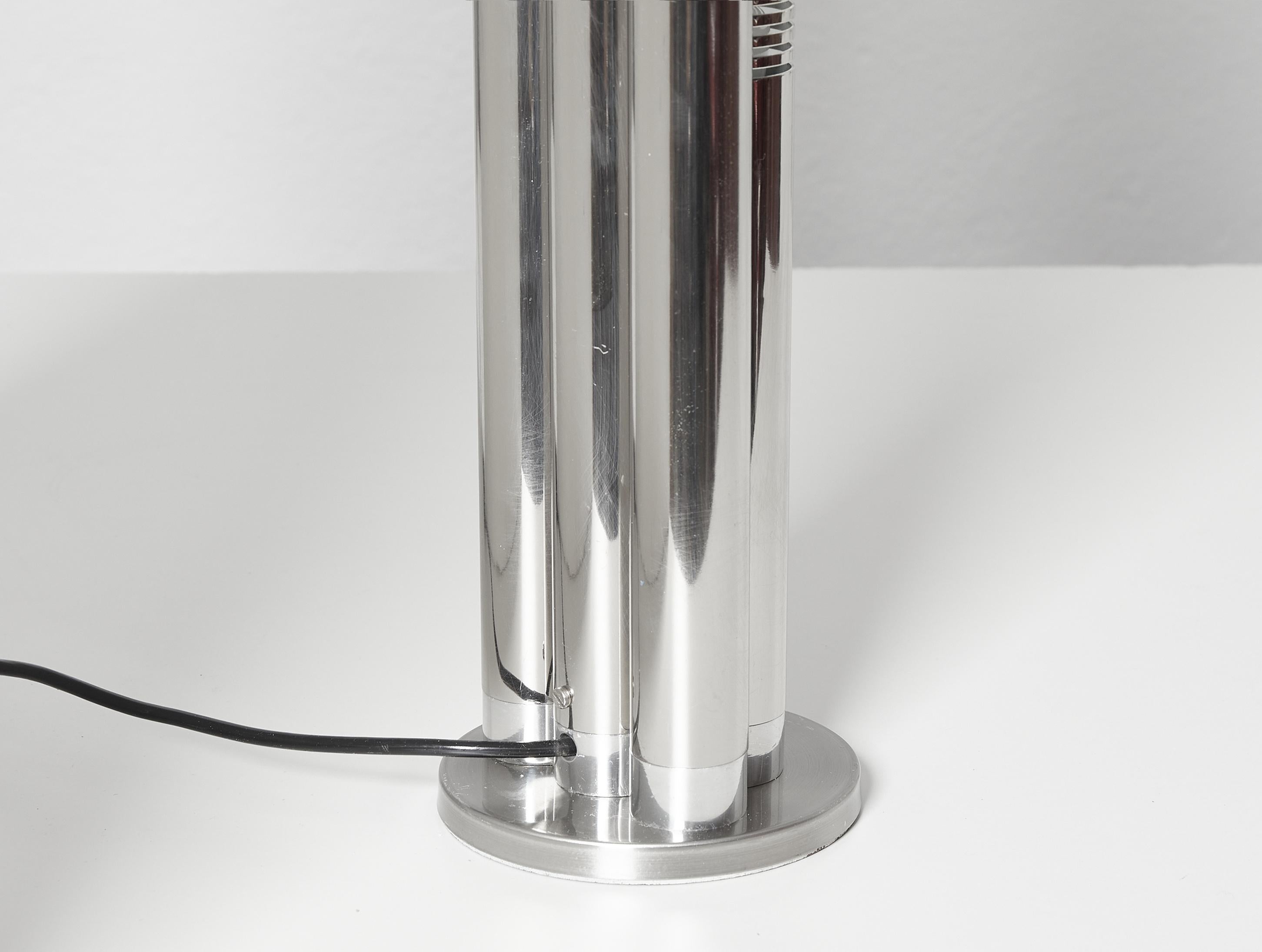 Italian Chromed Metal Tubular Table Lamp, c. 1970 4