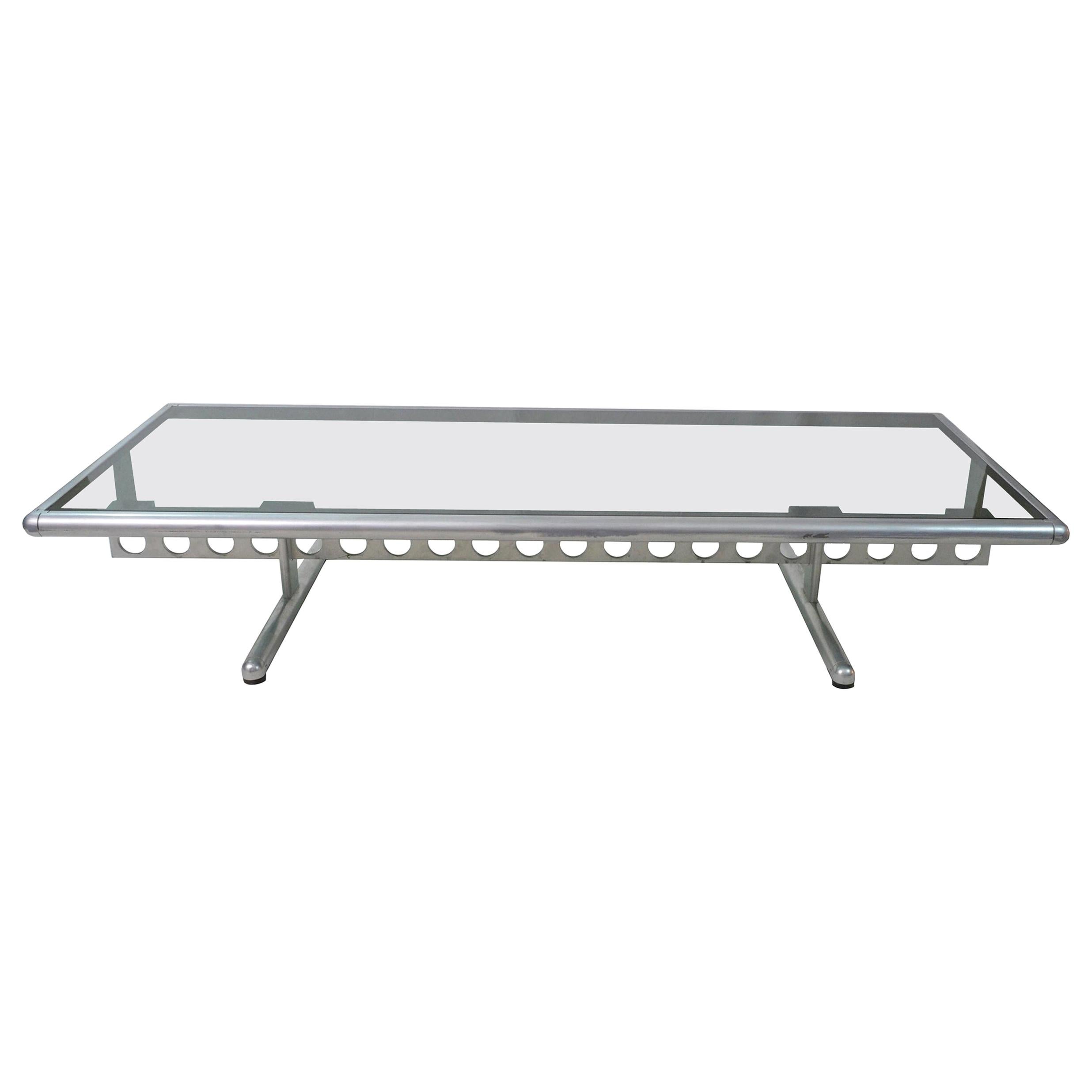 Italian Chromed Steel and Smoked Glass Ouverture Coffee Table for Frau, 1980s