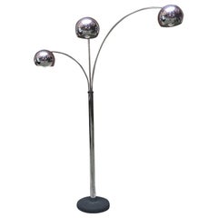 Italian Chromed Steel Floor Lamp with Three Arms by Goffredo Reggiani, 1970s