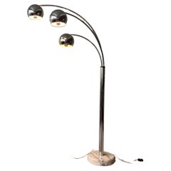 Retro Italian Chromed Steel Floor Lamp with Three Arms by Goffredo Reggiani, 1970s