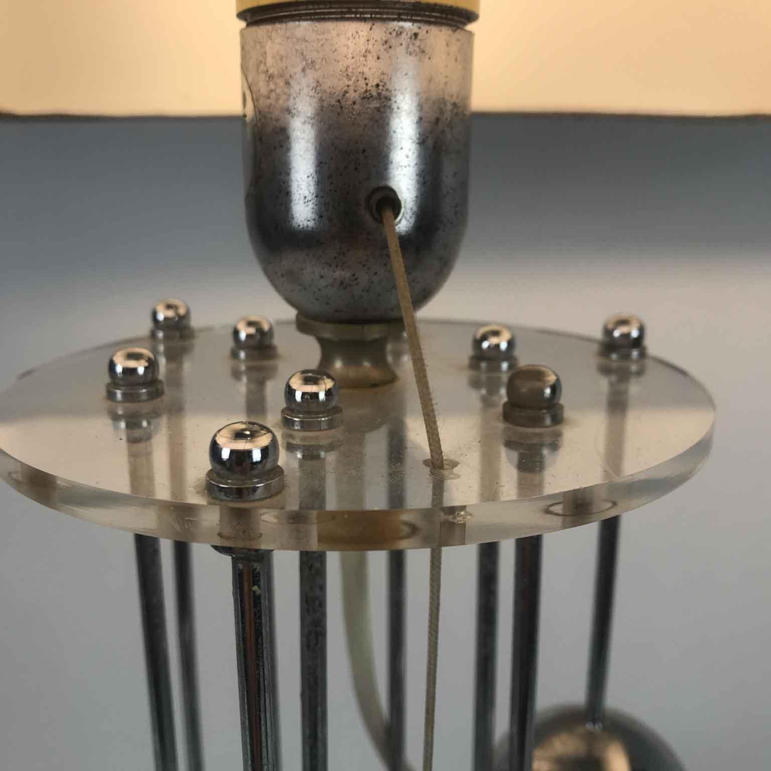 Banci Firenze-Tischlampe aus verchromtem Stahl, 20. Jahrhundert  Italienische Lampe  Schwarzer Farbton (Europäisch) im Angebot