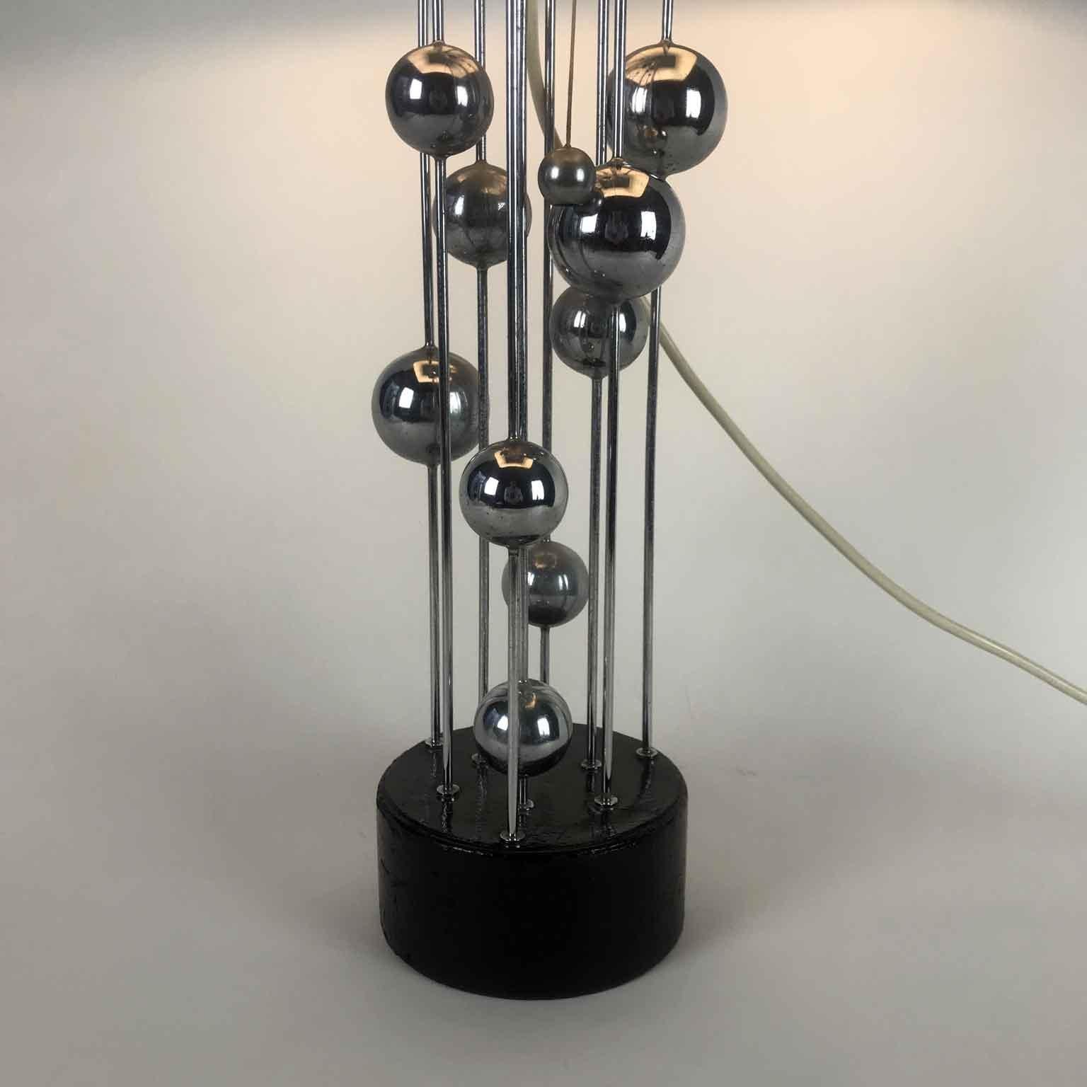 Banci Firenze-Tischlampe aus verchromtem Stahl, 20. Jahrhundert  Italienische Lampe  Schwarzer Farbton im Zustand „Gut“ im Angebot in Milan, IT
