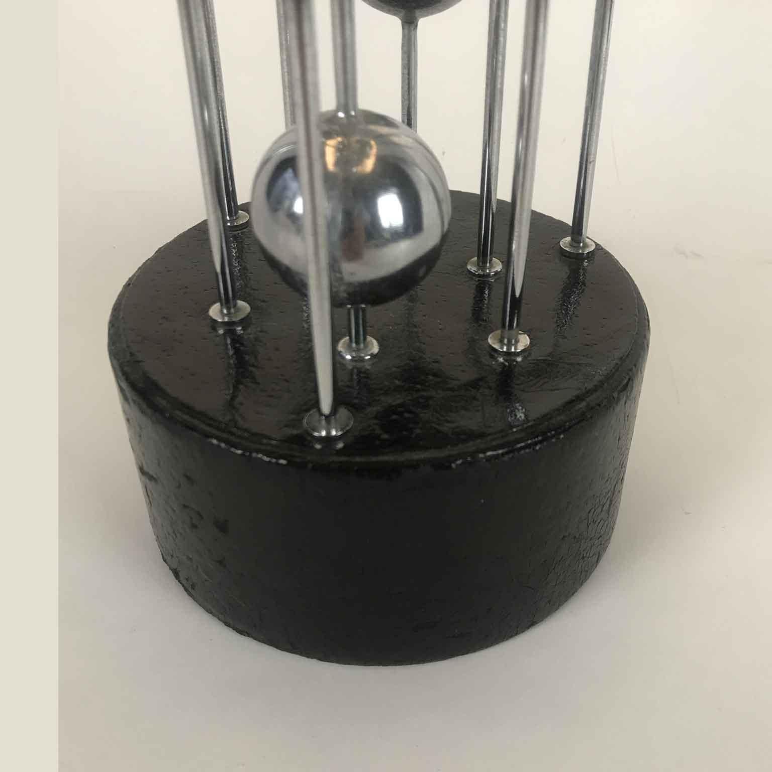 20ième siècle Lampe de bureau Banci Firenze du 20ème siècle en acier chromé  Lampe italienne  Teinte noire en vente