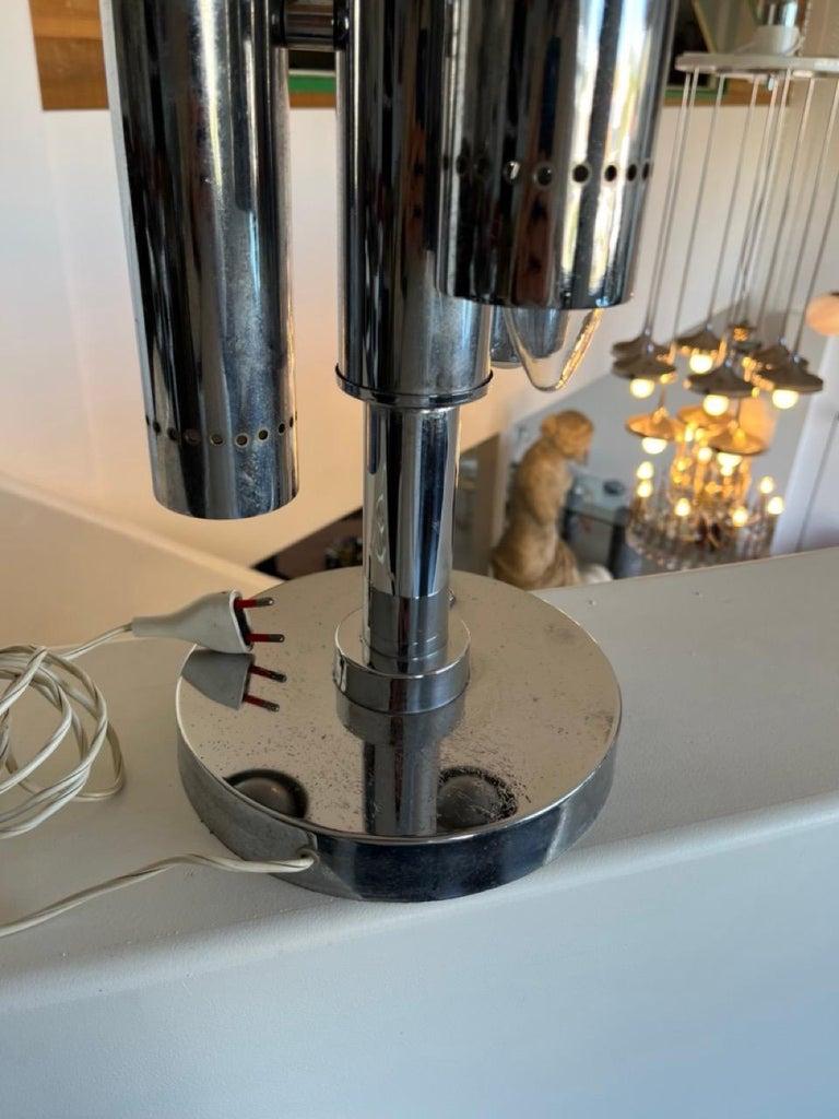 Italian Chromed Table Lamp with Three Cylinders 1970s For Sale 2