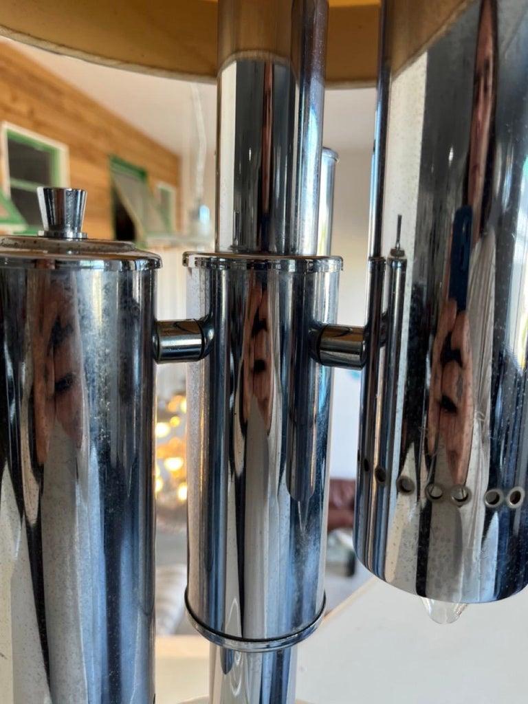 Italian Chromed Table Lamp with Three Cylinders 1970s For Sale 3
