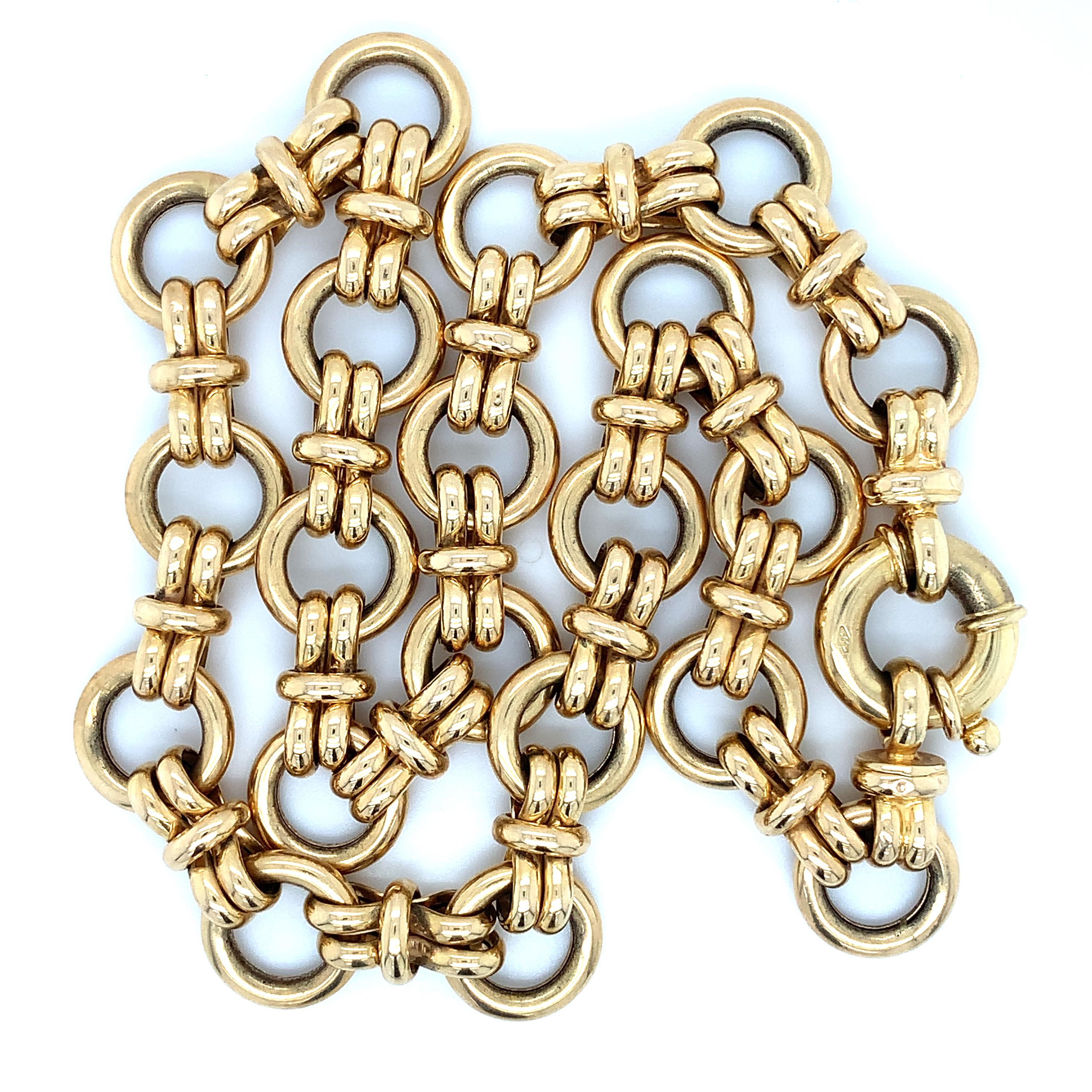 Italienische große italienische Kette im klobigen Stil 14k Gelbgold (Art déco)