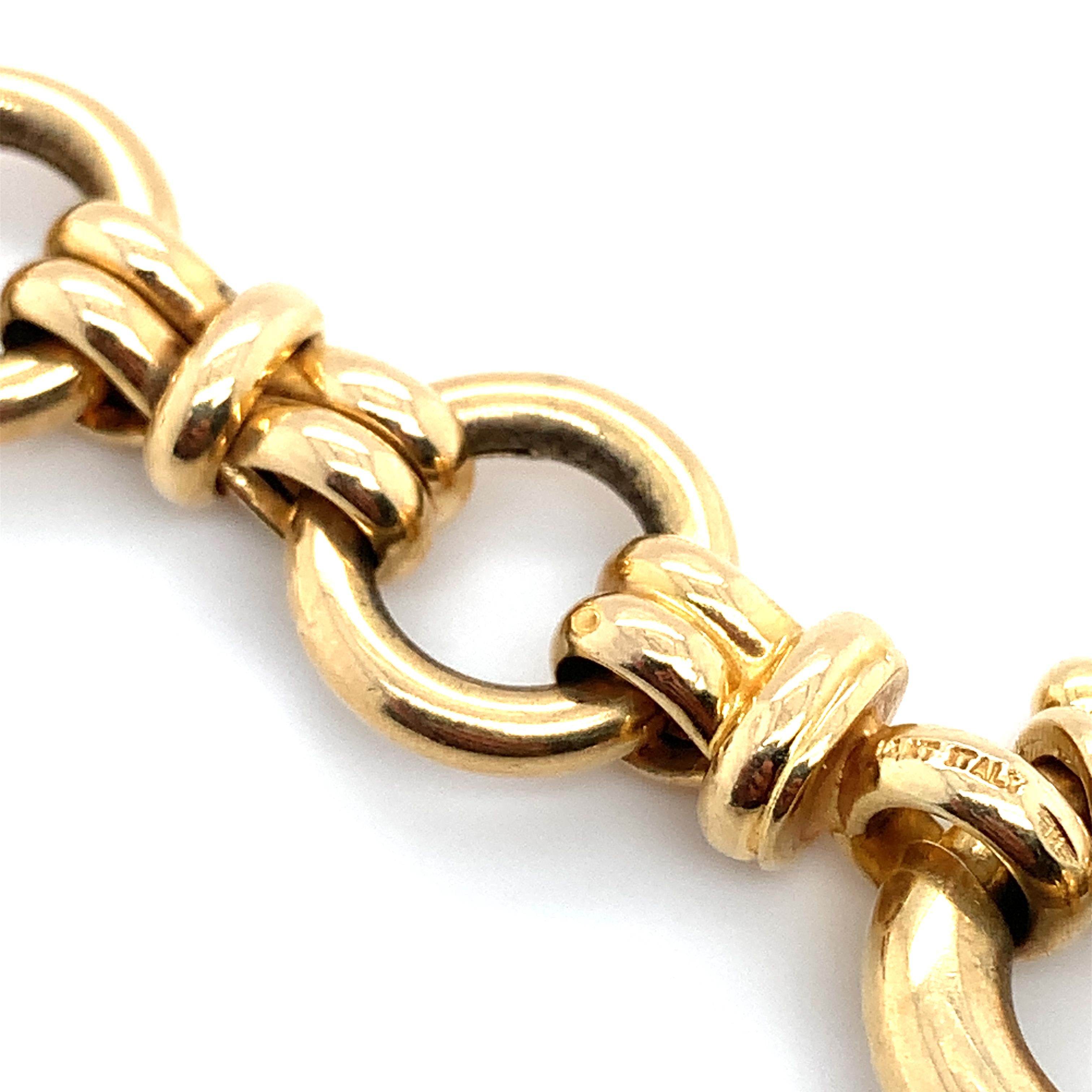 Italienische große italienische Kette im klobigen Stil 14k Gelbgold Damen