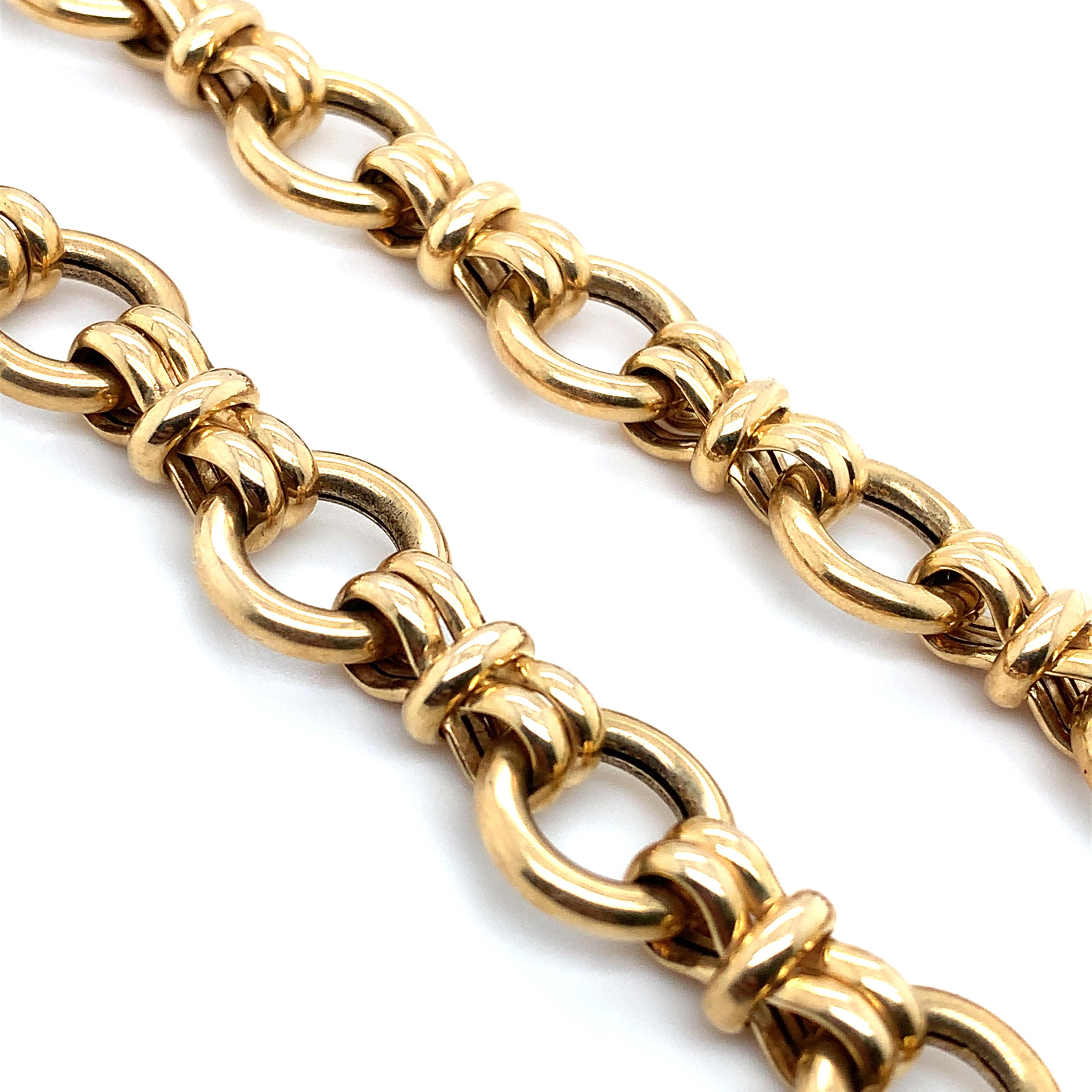 Italienische große italienische Kette im klobigen Stil 14k Gelbgold 1
