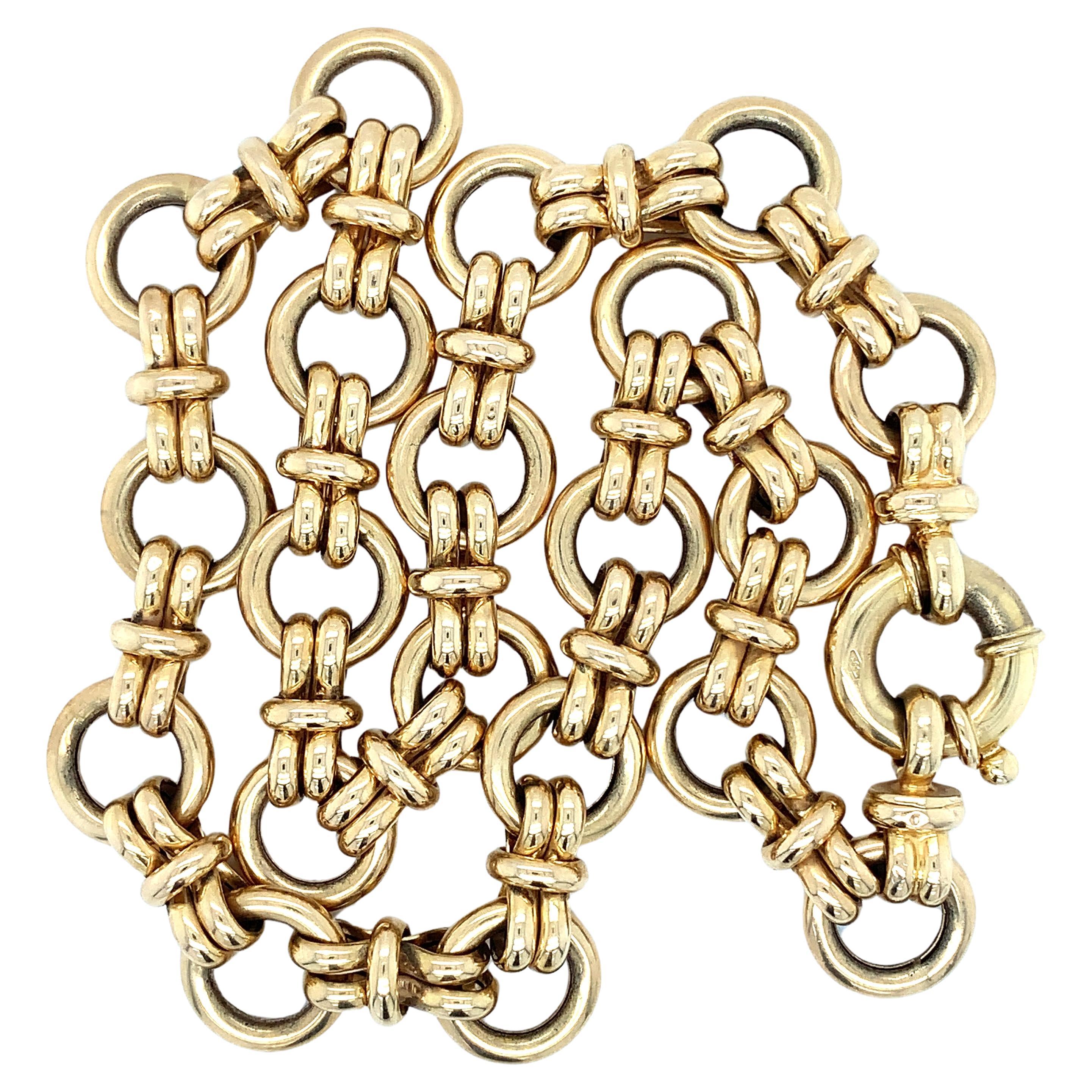 Italienische große italienische Kette im klobigen Stil 14k Gelbgold