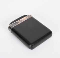 Étui à cigares italien en cuir et argent massif signé, Italie, années 1960