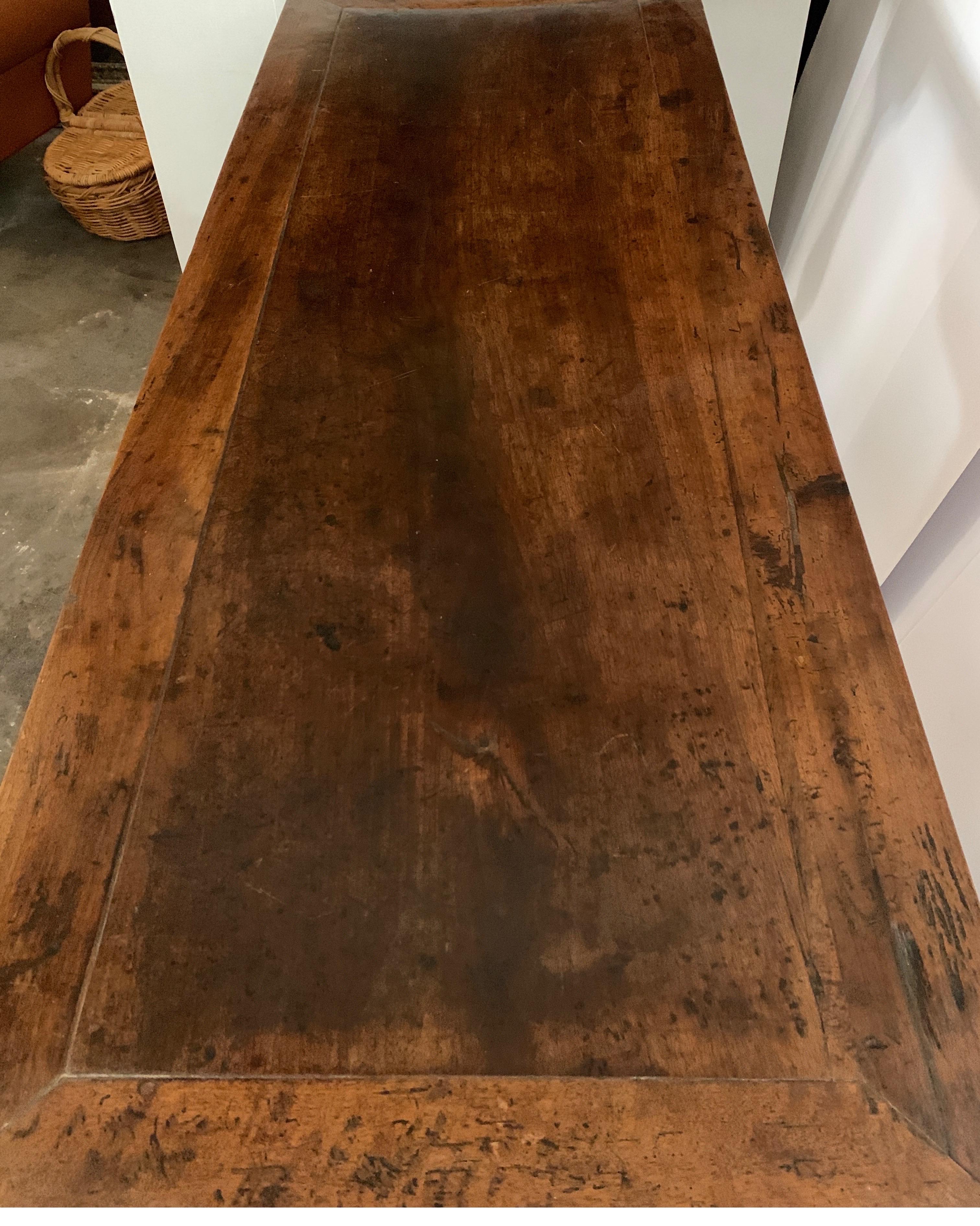 Italian circa 1800 Walnut Console Table 12