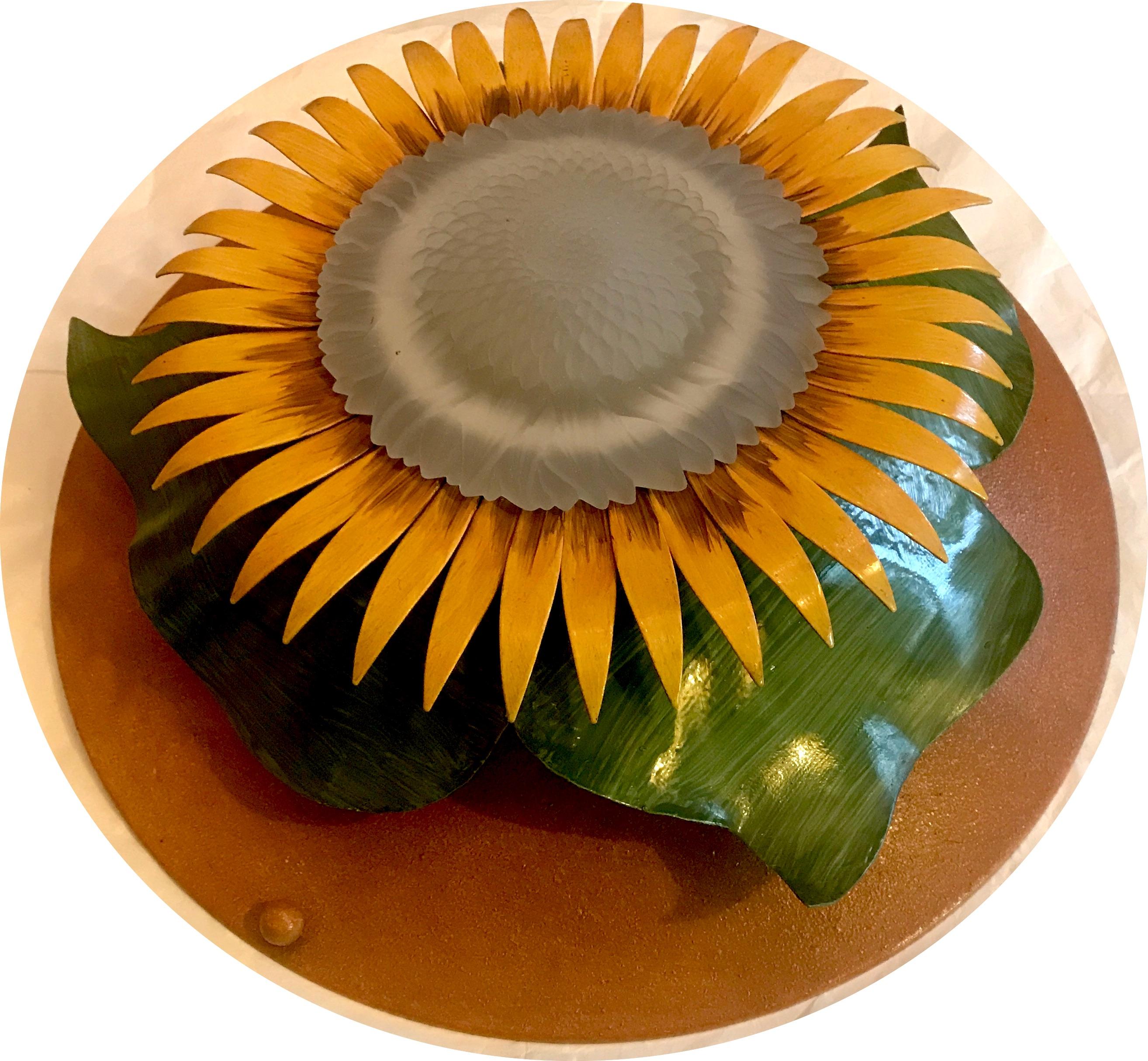 Italian Circular Ceiling Fixture Yellow Sunflower by Banci Firenze 1980s In Good Condition In Milan, IT