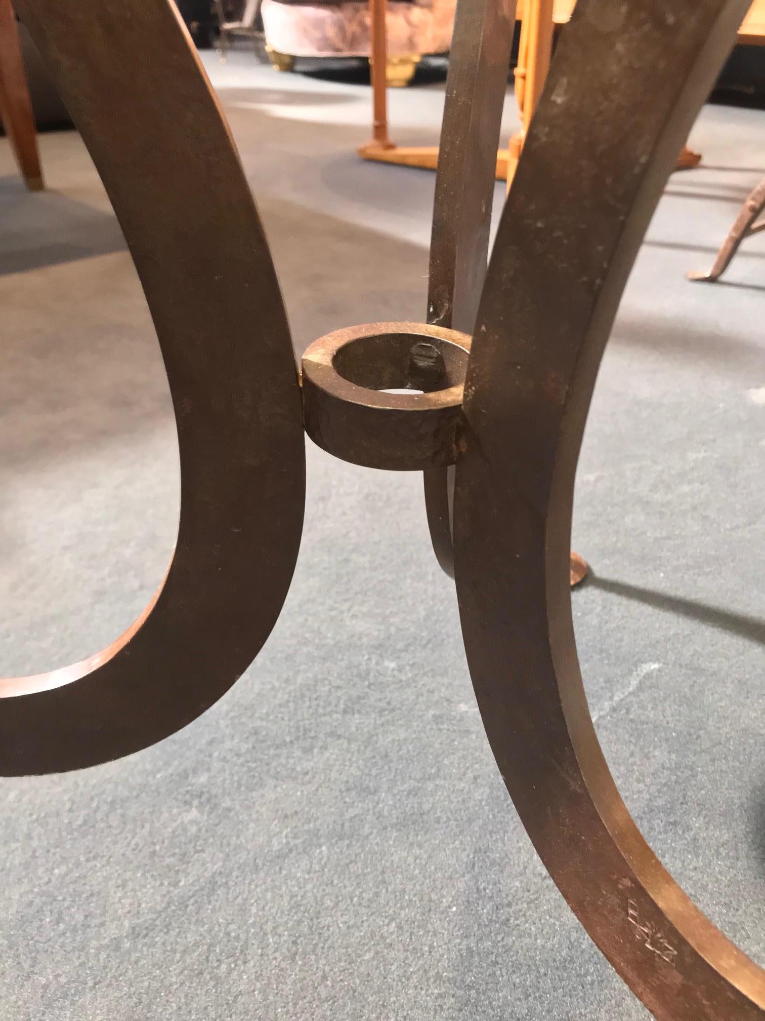 Italian Circular Wrought Iron Side Table For Sale 3