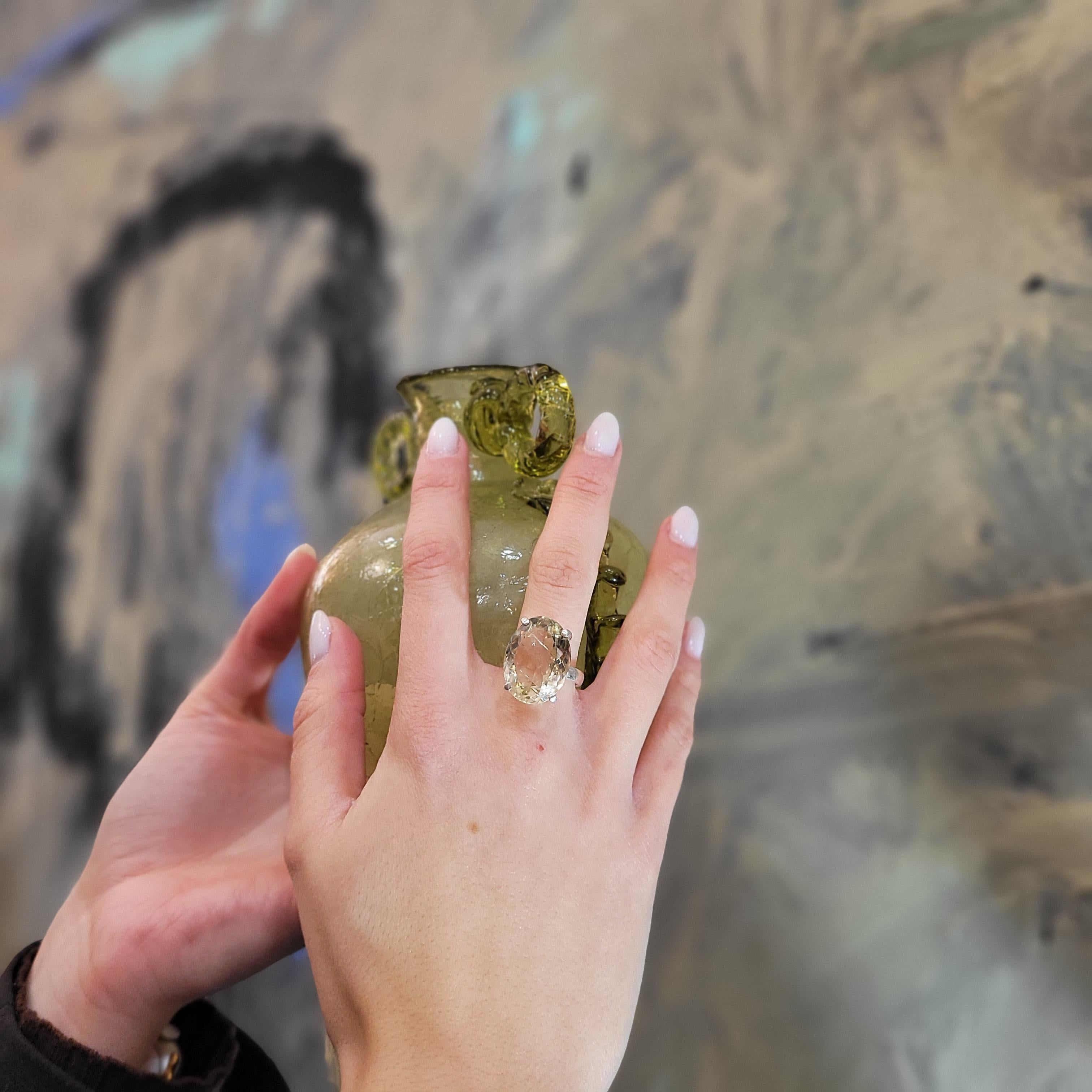 Anello Citrino italiano / Anello, Argento 925, 21° secolo in vendita 7