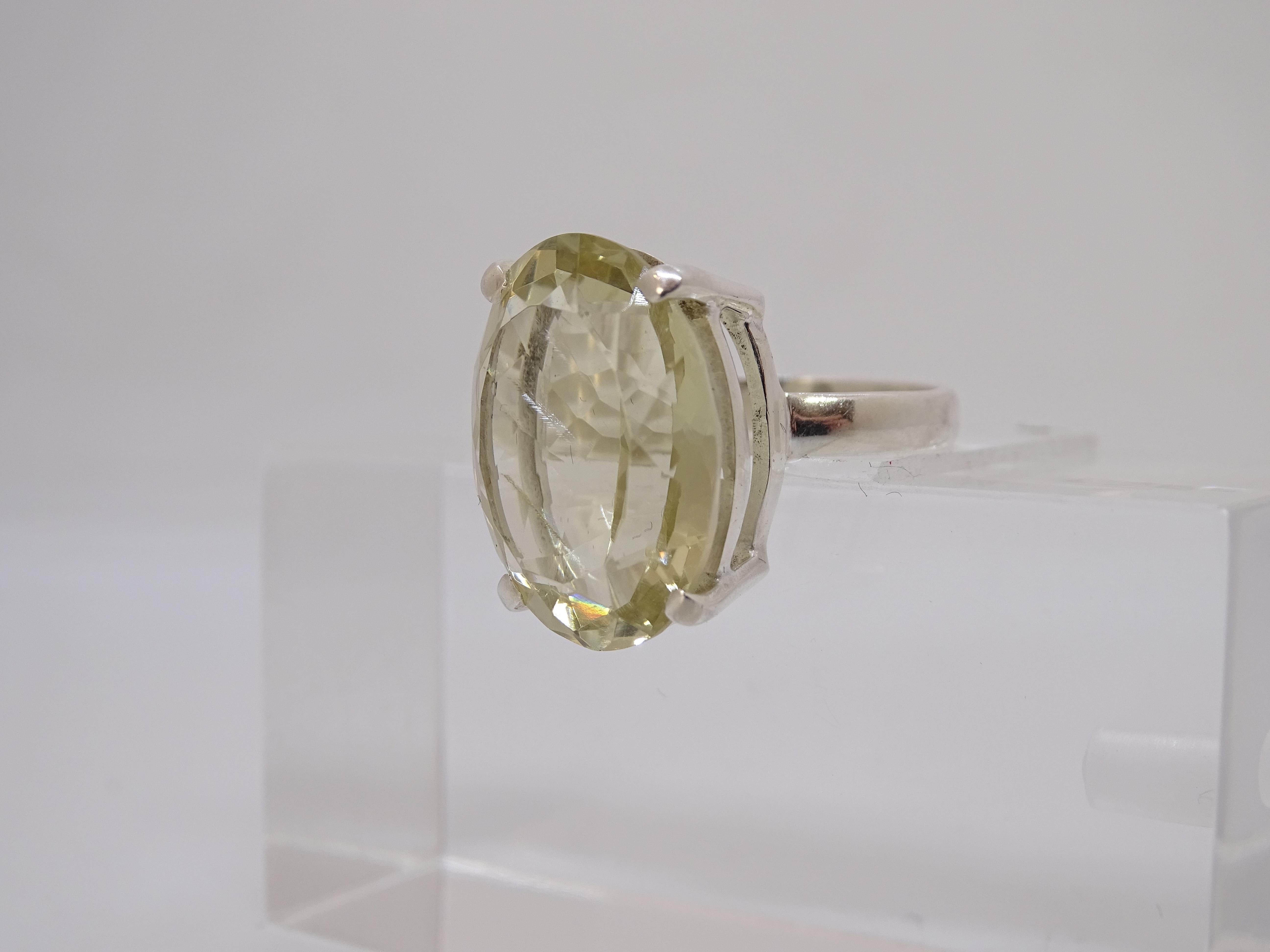 Anello Citrino italiano / Anello, Argento 925, 21° secolo in vendita 8