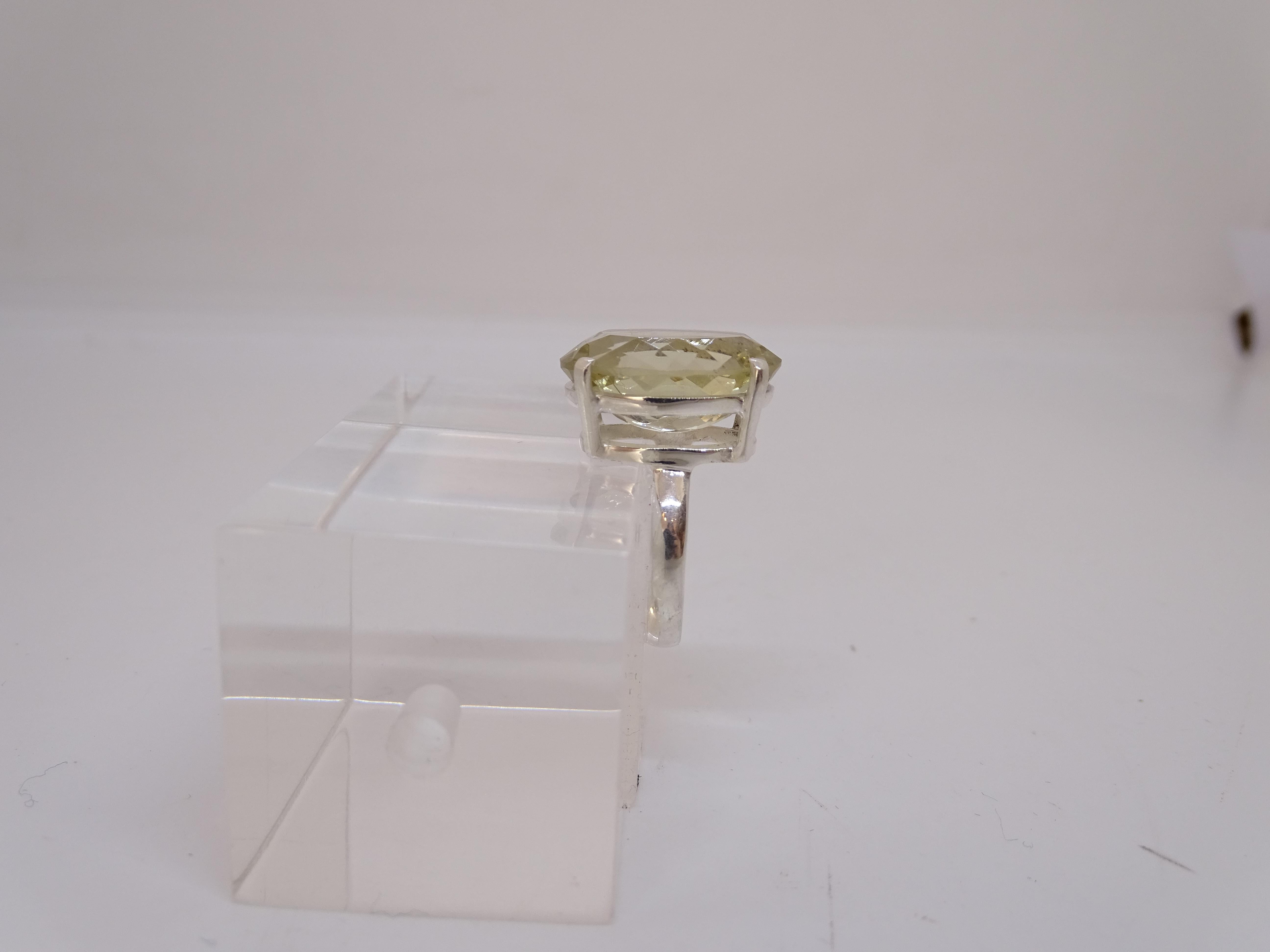 Anello Citrino italiano / Anello, Argento 925, 21° secolo in vendita 1