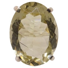 Bague / anneau italien en citrine, argent 925, 21e siècle