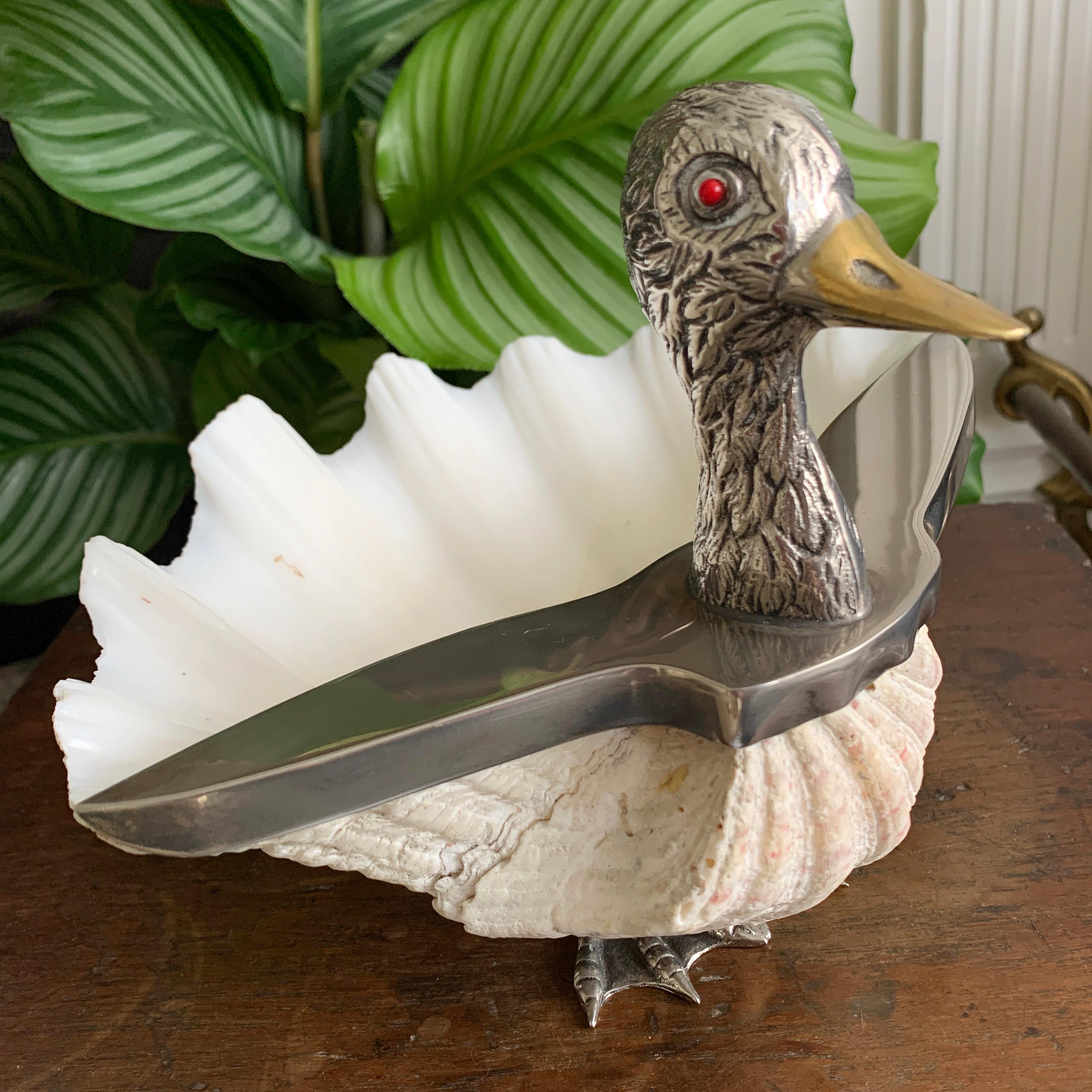 Silver Italian Clam Shell Duck by Gabriella Binazzi For Sale 3