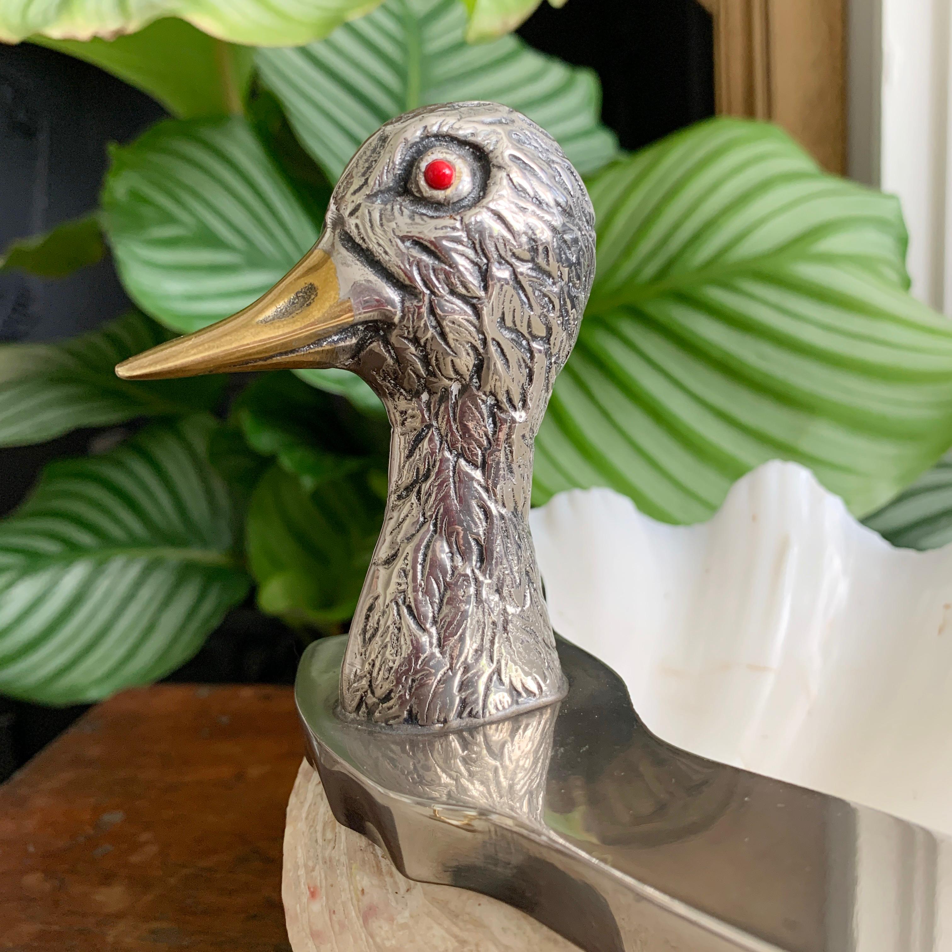 Silver Italian Clam Shell Duck by Gabriella Binazzi In Good Condition For Sale In Hastings, GB