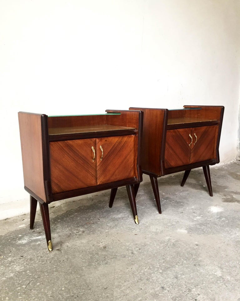 Italian Classic Nightstands in Mahogany Top in Mirror ...