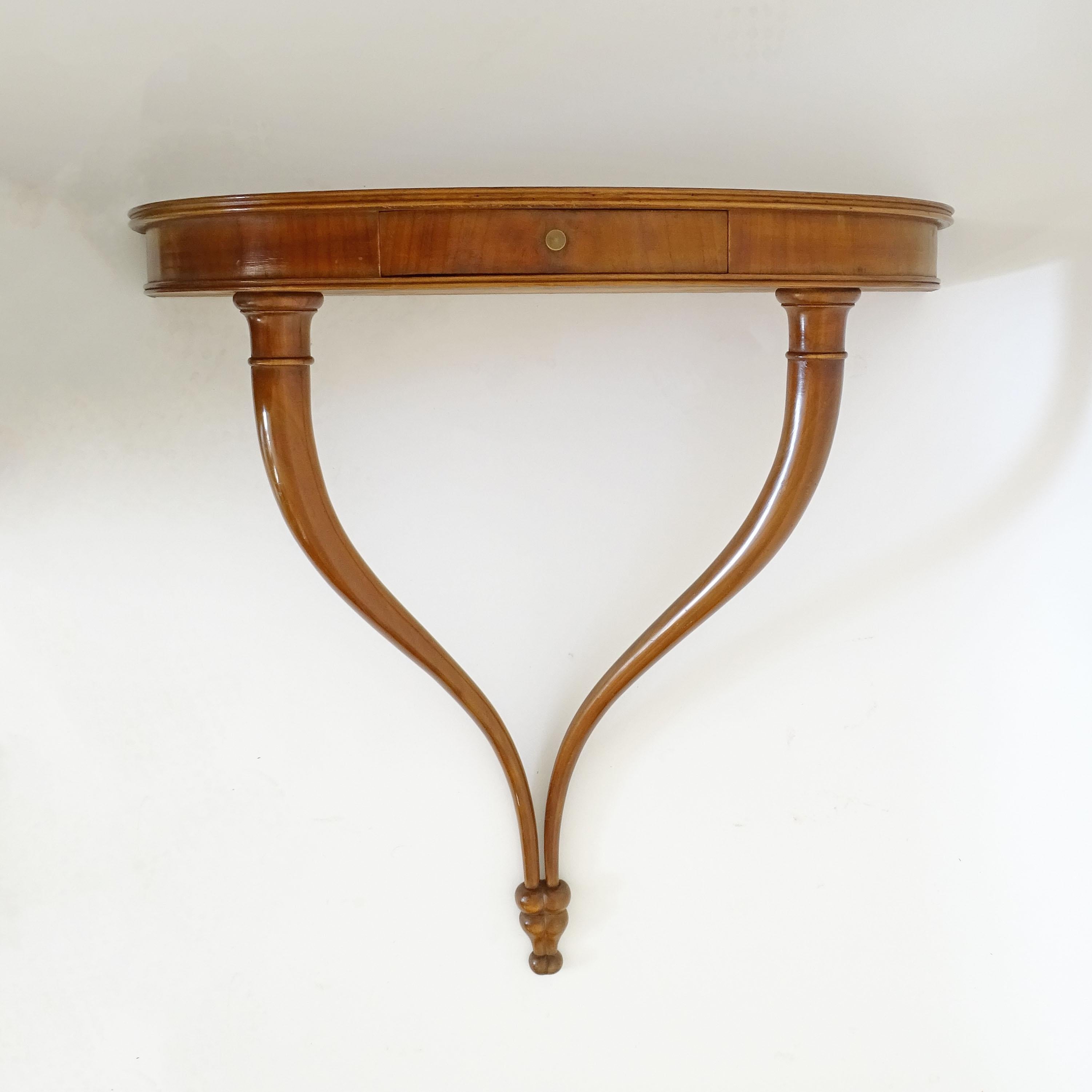 Console murale classique italienne des années 1950 avec un tiroir en vente 2