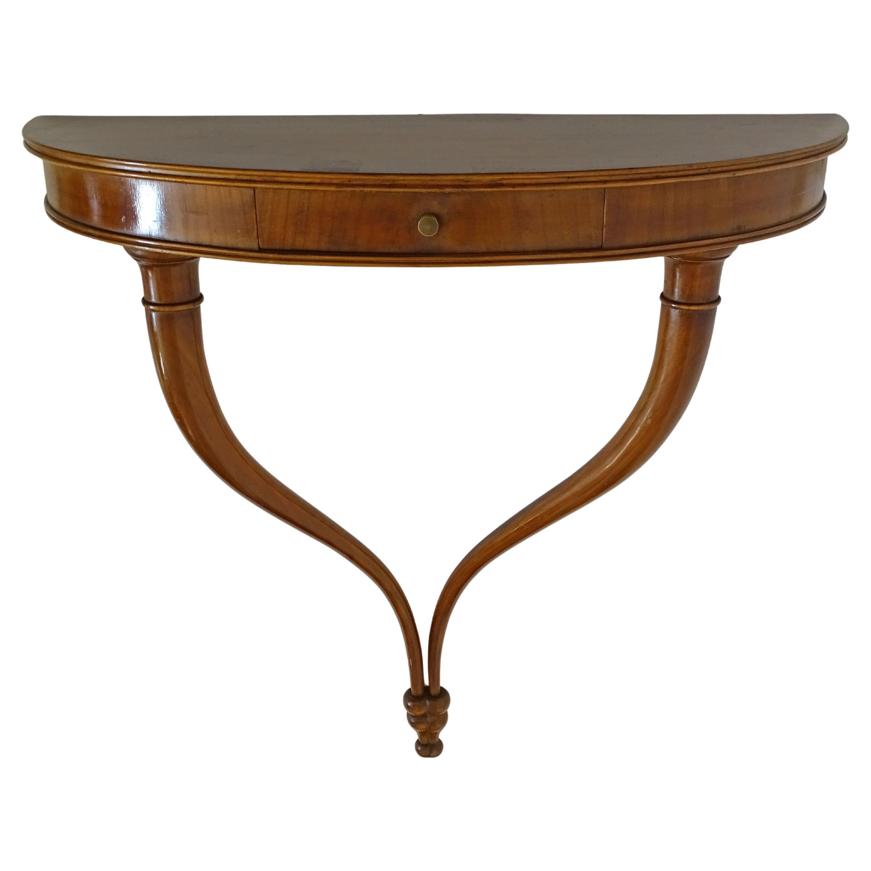 Console murale classique italienne des années 1950 avec un tiroir en vente
