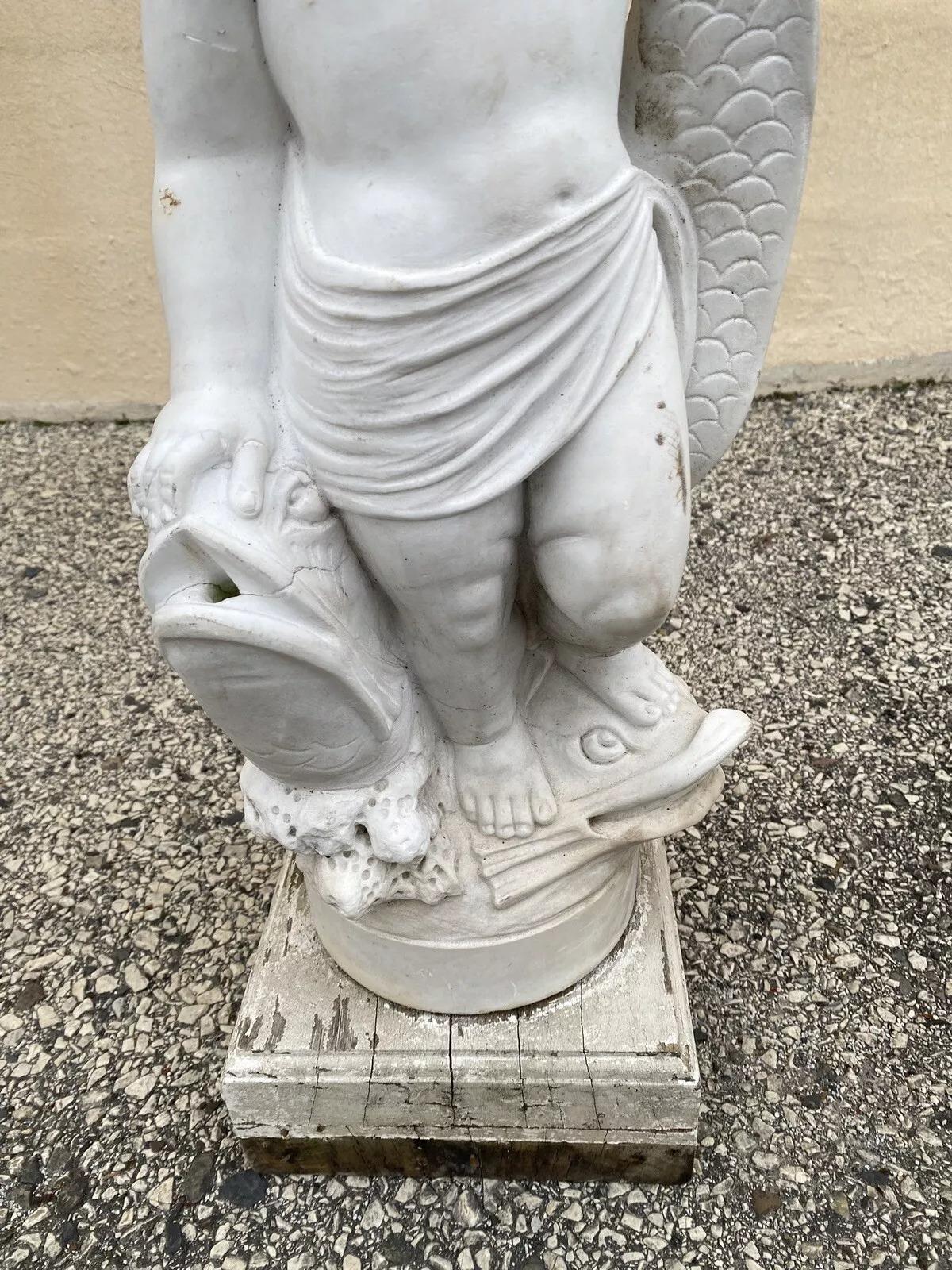 Début du 20ème siècle Statue de fontaine en marbre classique italien sculpté 31