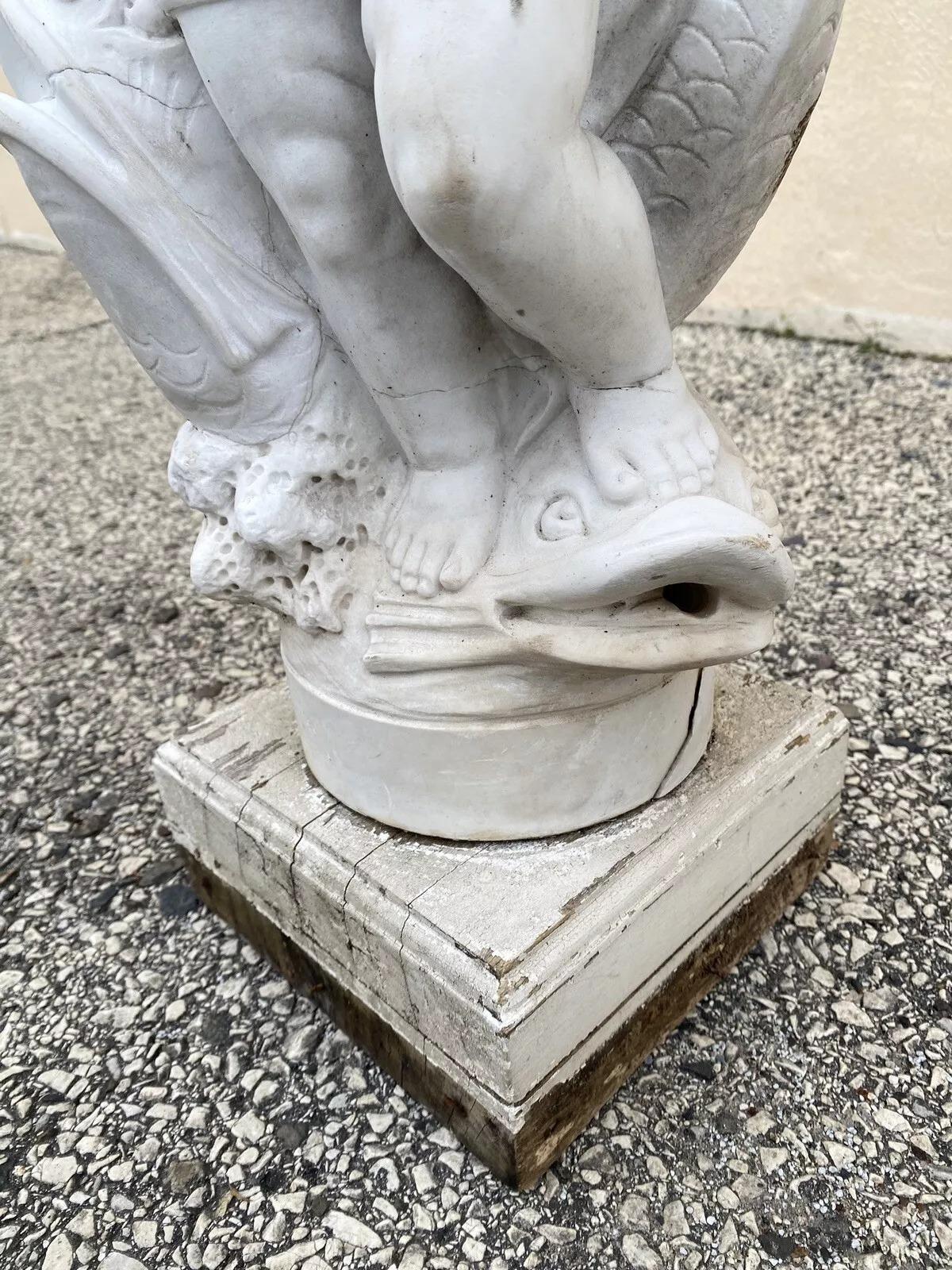 Marbre Statue de fontaine en marbre classique italien sculpté 31