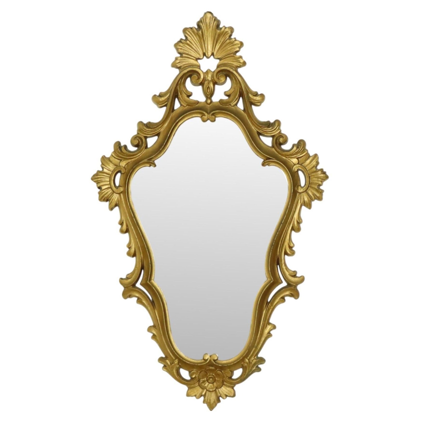 Italian Classical Crested Mirror Gold Baroque Rococo 57cm