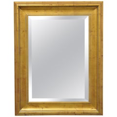 Italian Classical Distressed Gold Leaf Rectangular Console Wall Mirror