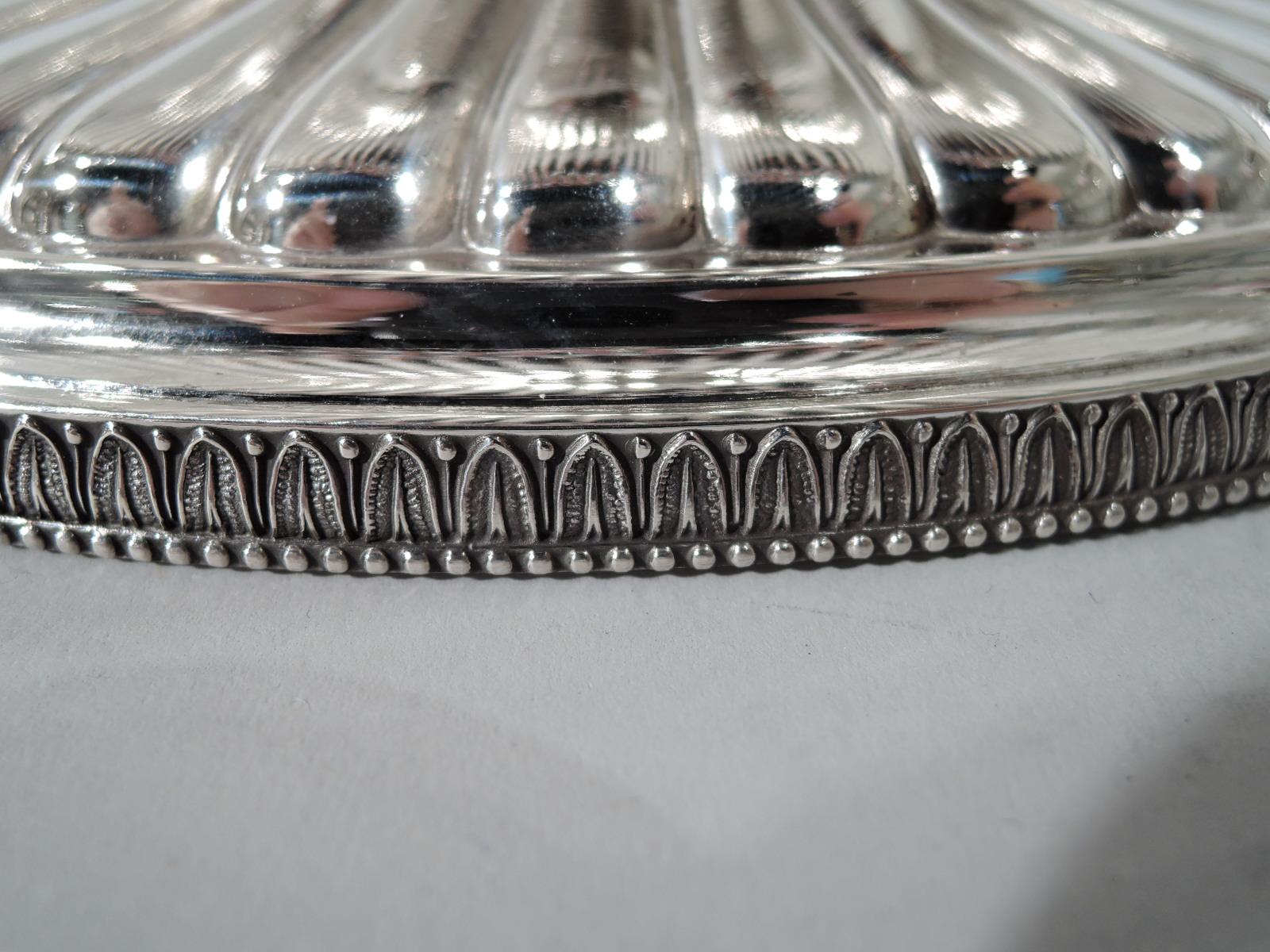 Italian Classical Empire Silver Footed Centerpiece Swan Bowl 1