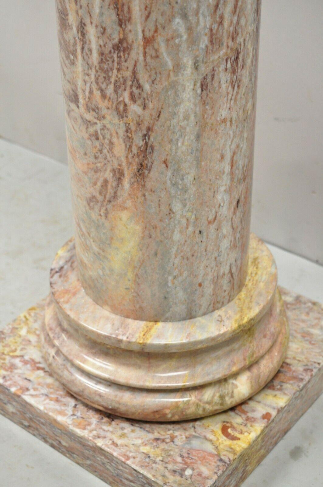 Italian Classical Neoclassical Pink Marble Pedestal Column Plant Stand 4