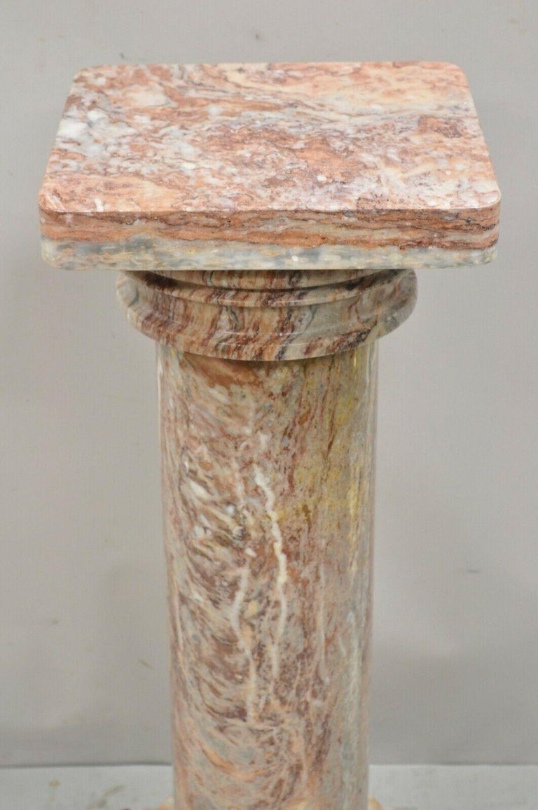 Italian Classical Neoclassical Pink Marble Pedestal Column Plant Stand ...